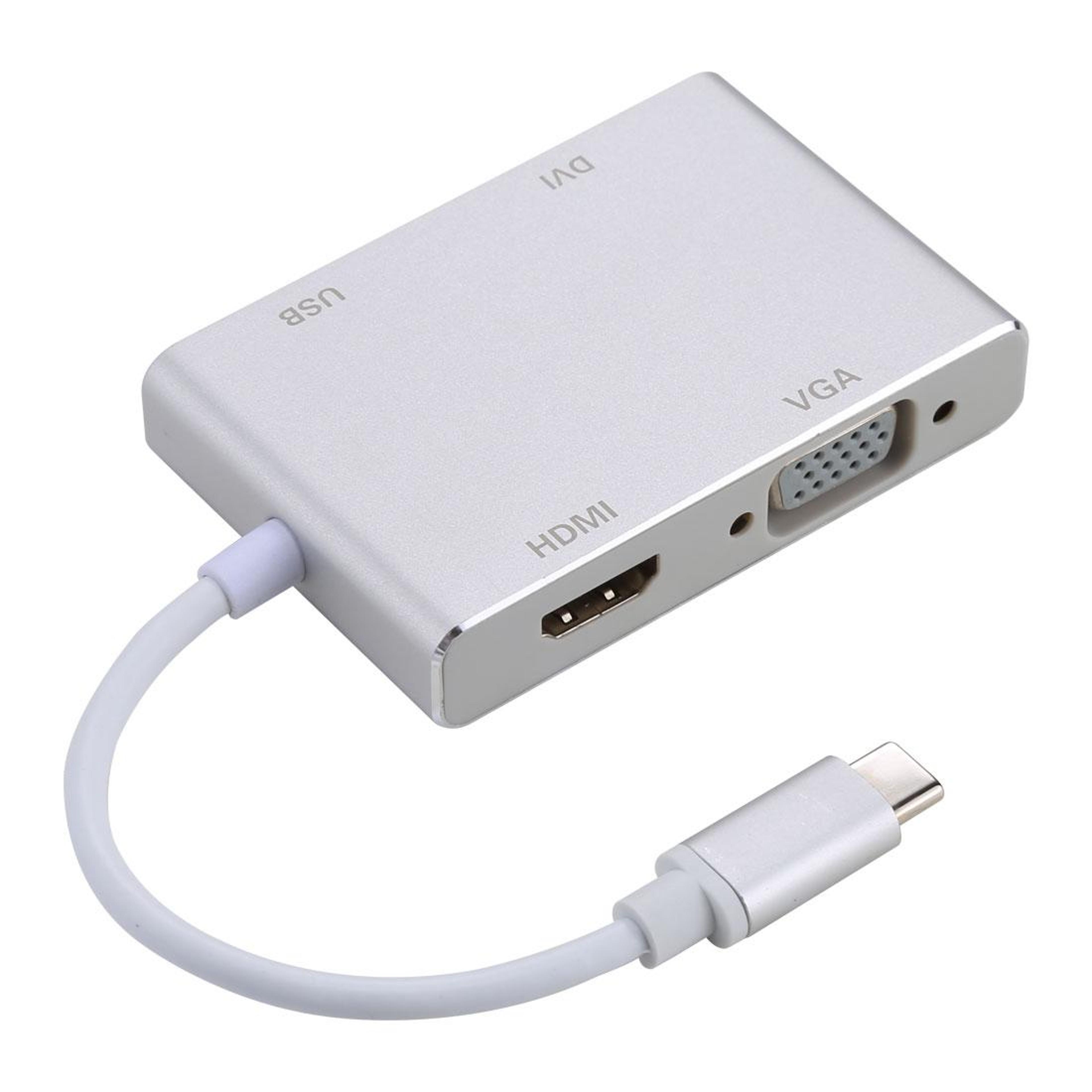 ultracompact usb c hub adapter hdmi vga & dvi video converter