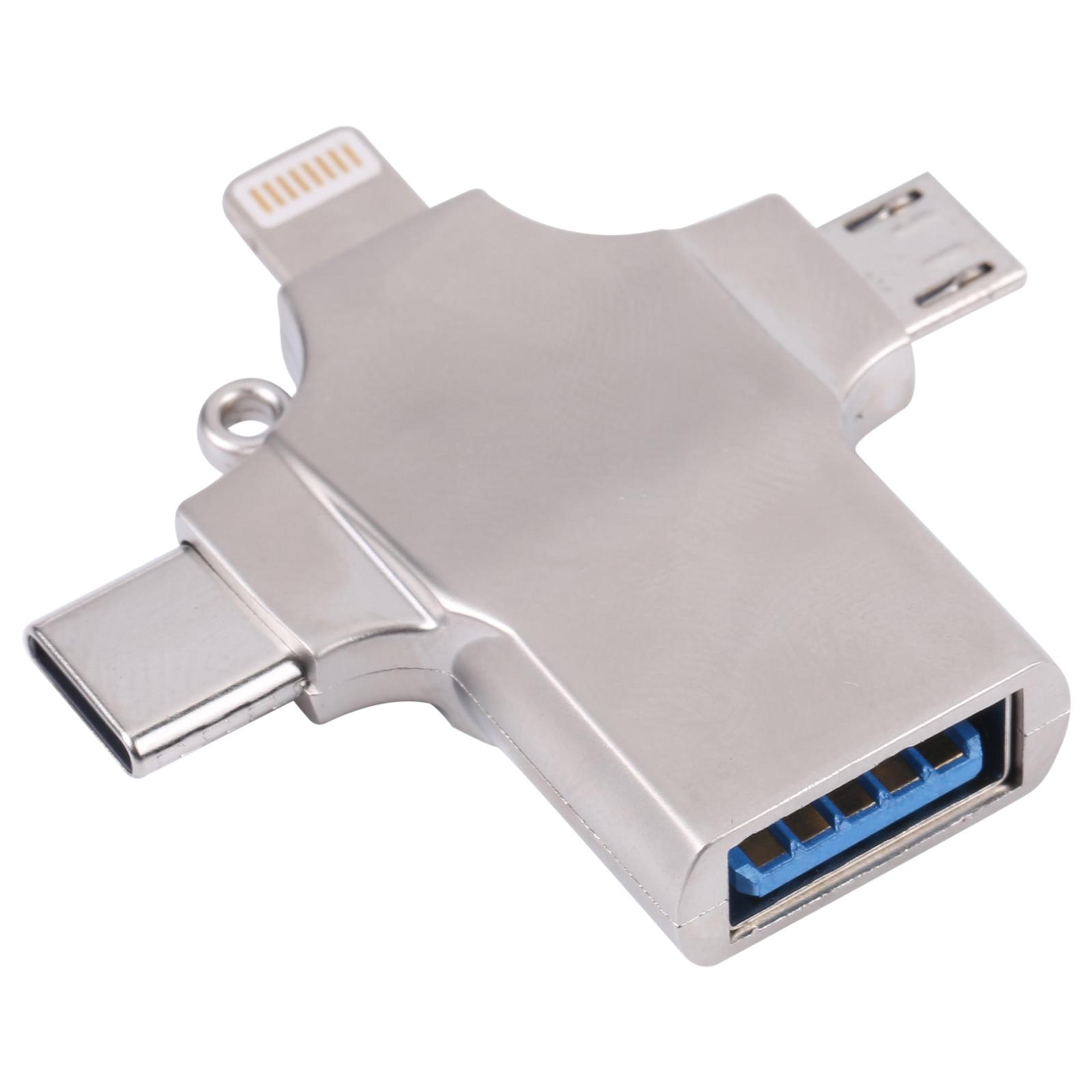 multi device usb card reader adapter with micro usb & usb c