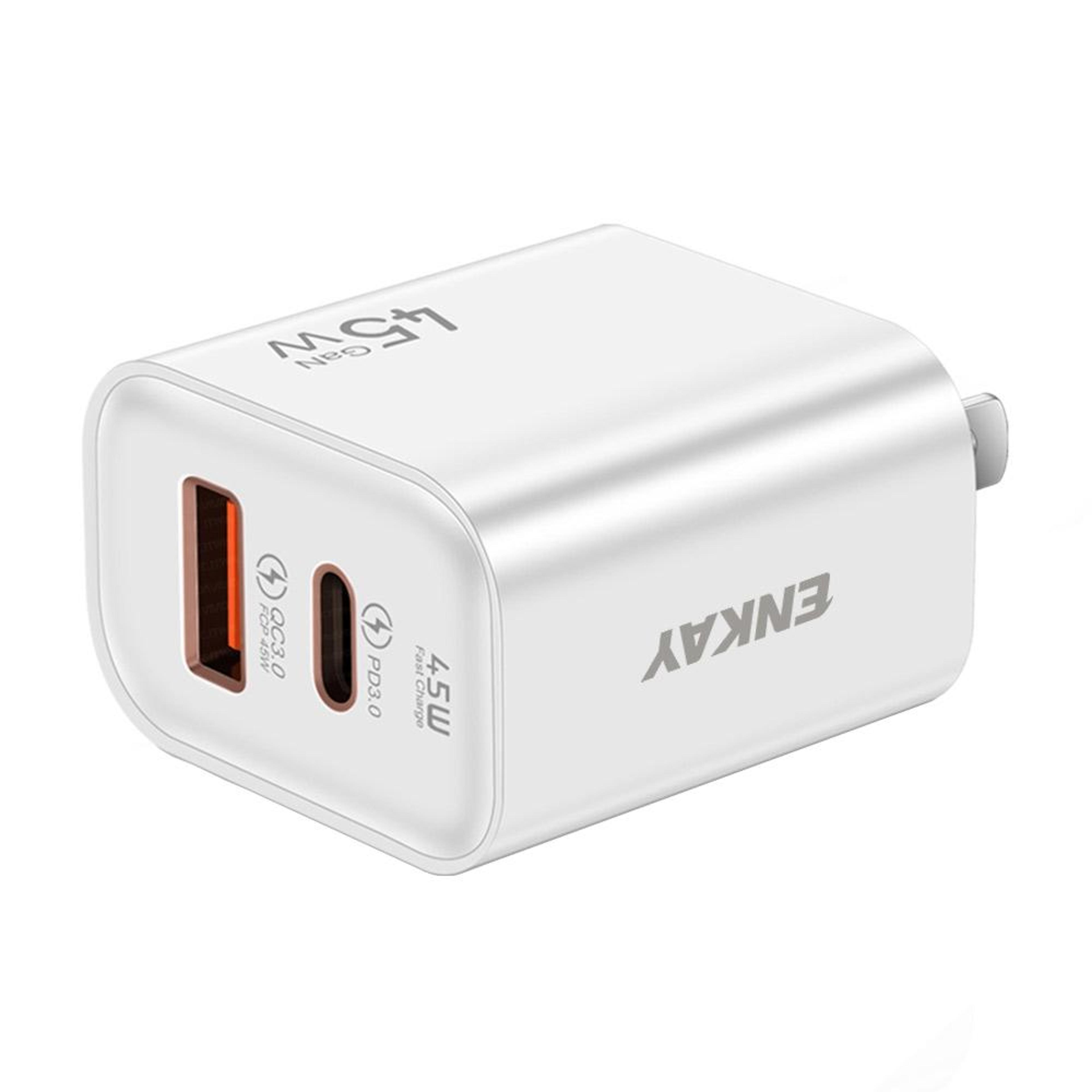 dual port usb c pd quick charger with us plug