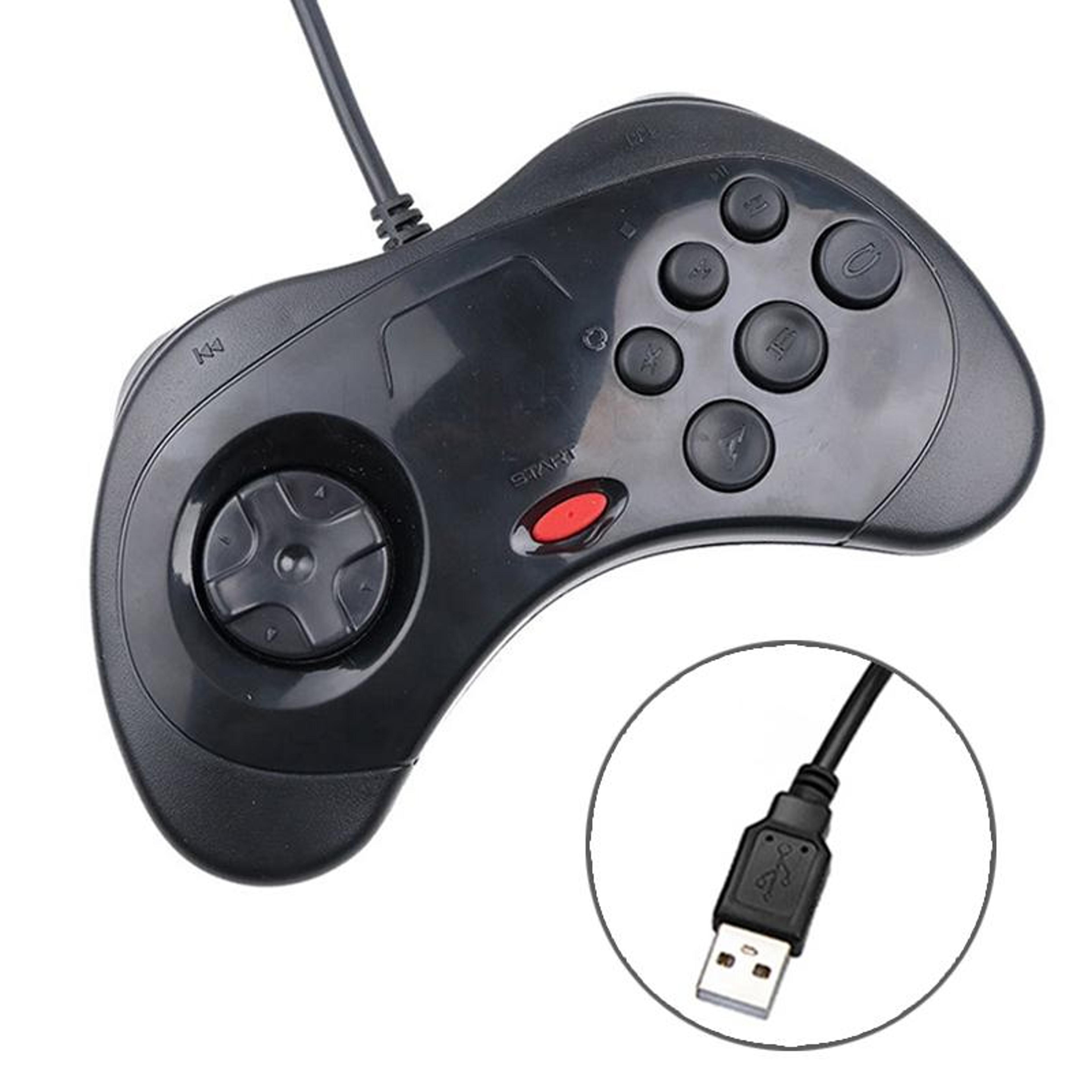 sega saturn style usb retro gaming controller for pc & console classic gamepad