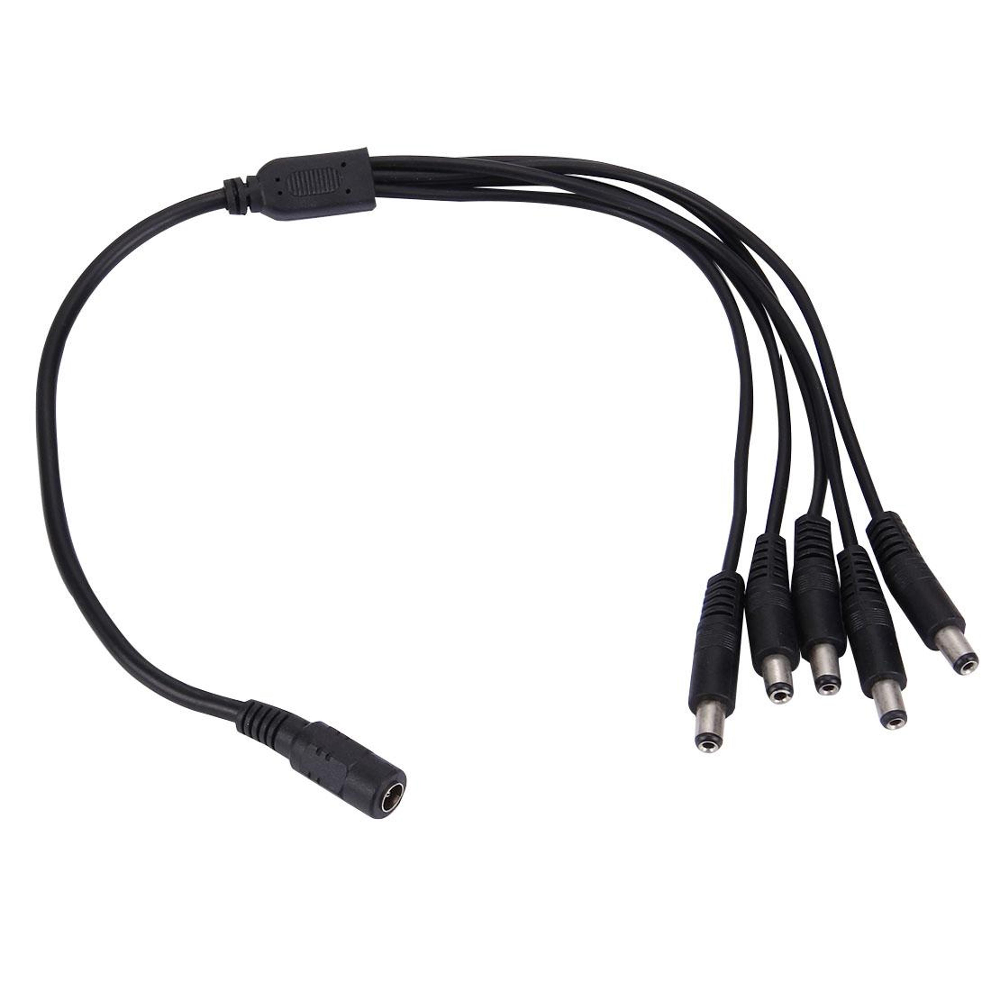 1 female to 5 male dc power splitter cable 5.5 x 2.1mm for cctv power supply