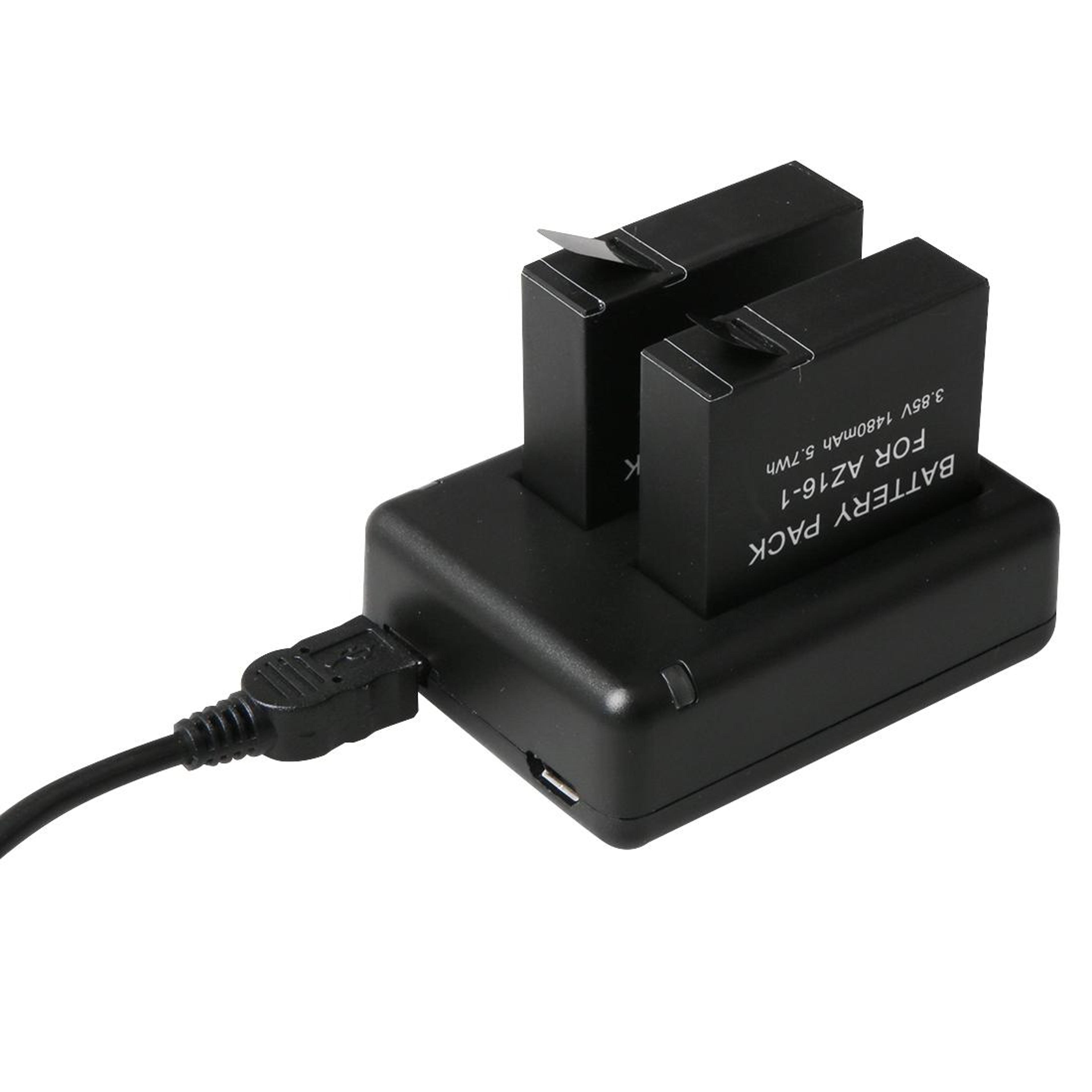 bc-az16 dual battery charger for xiaomi yi 4k action camera