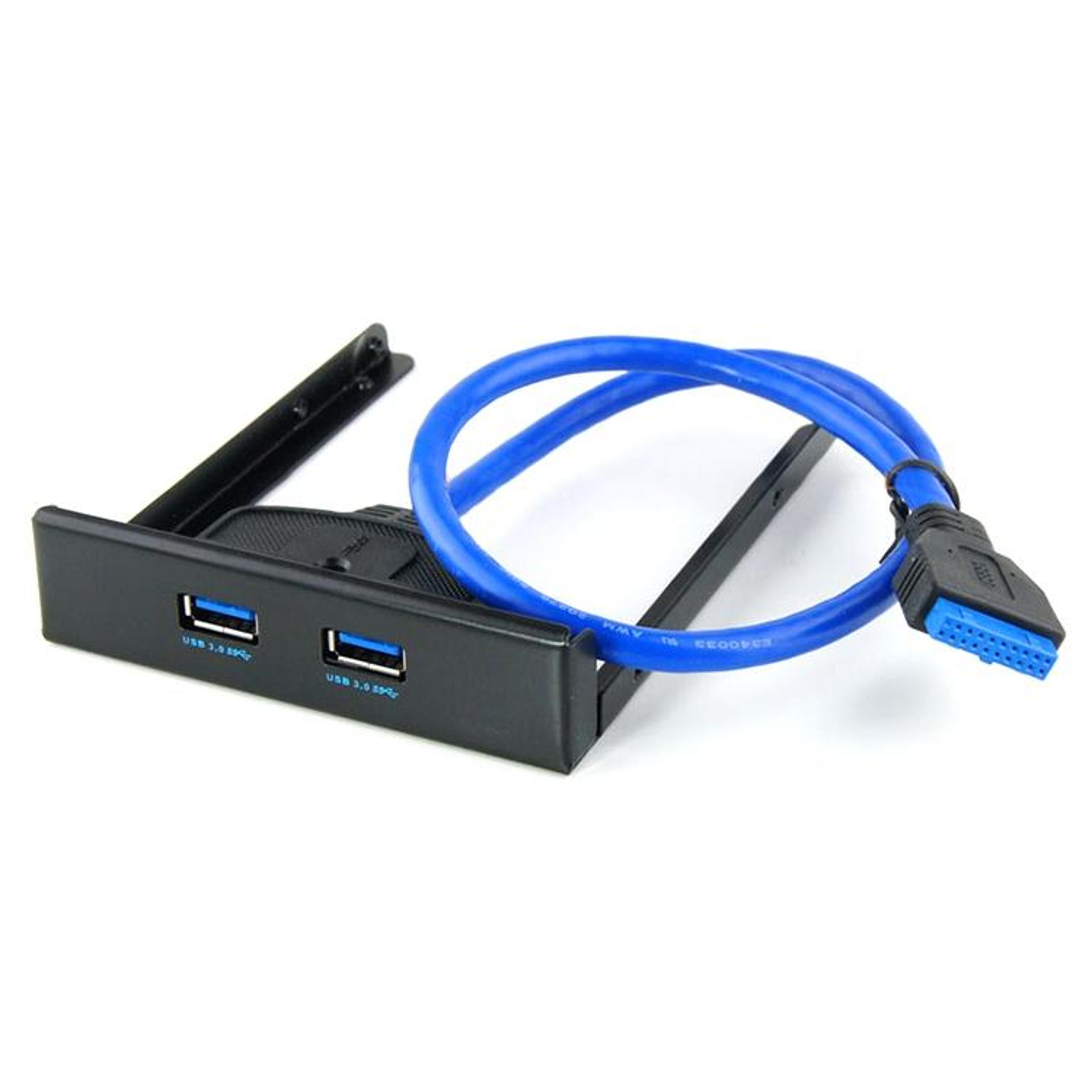 usb 3.0 front panel hub for 3.5" drive bay dual port 20-pin expansion bracket
