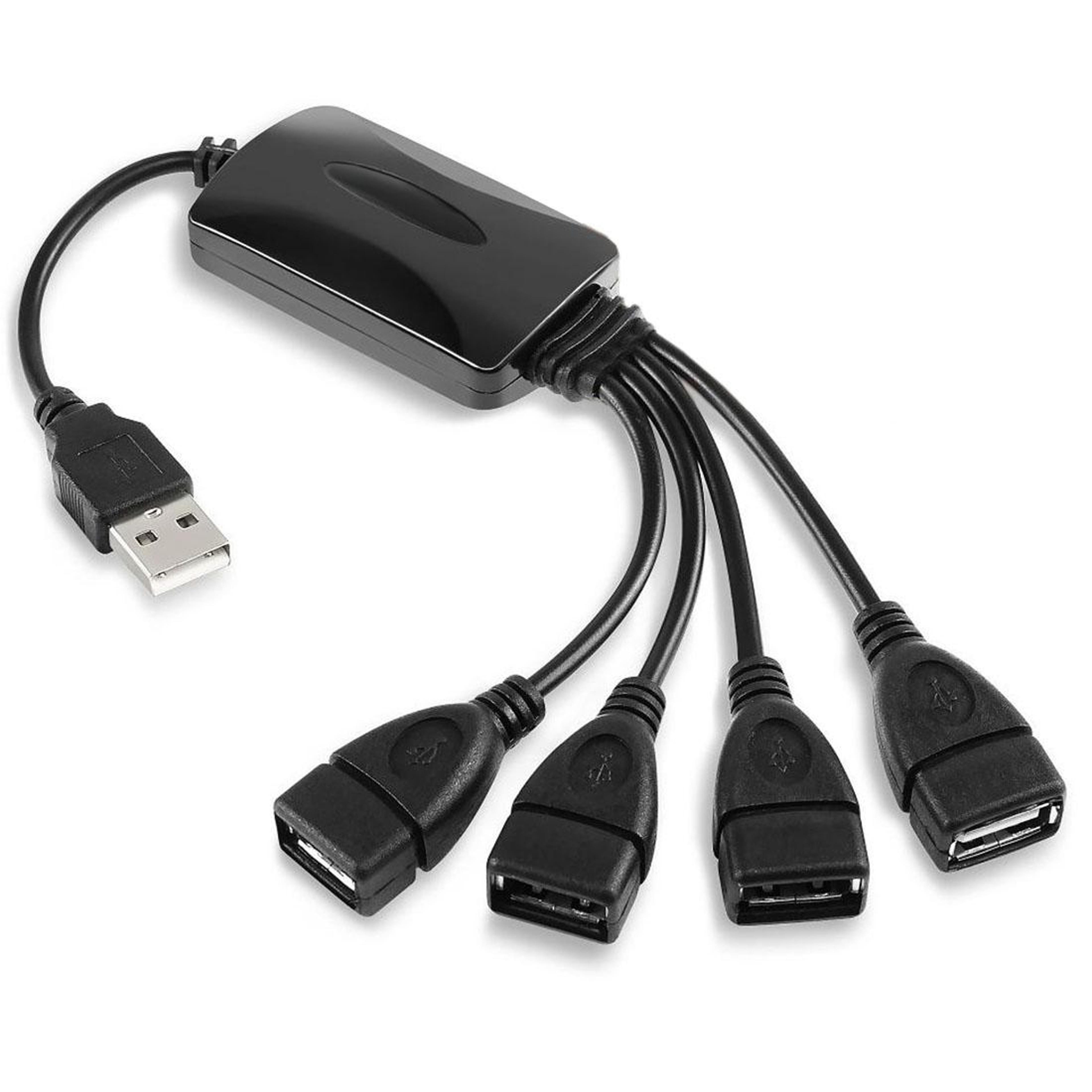 4-port usb 2.0 high-speed hub 480mbps portable usb splitter for pc & laptop