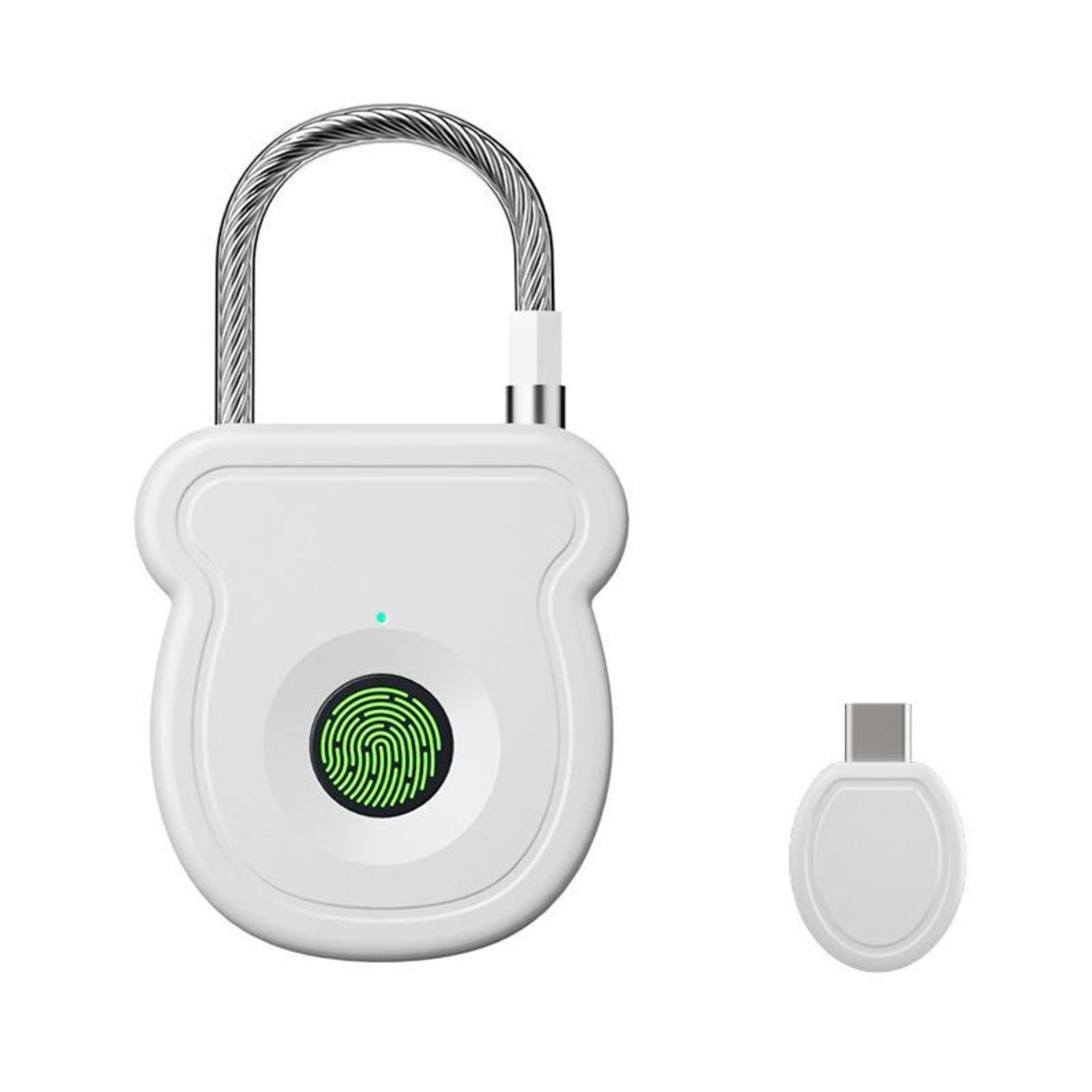 securetouch smart fingerprint padlock with usb-c charging & electronic key for travel and lockers