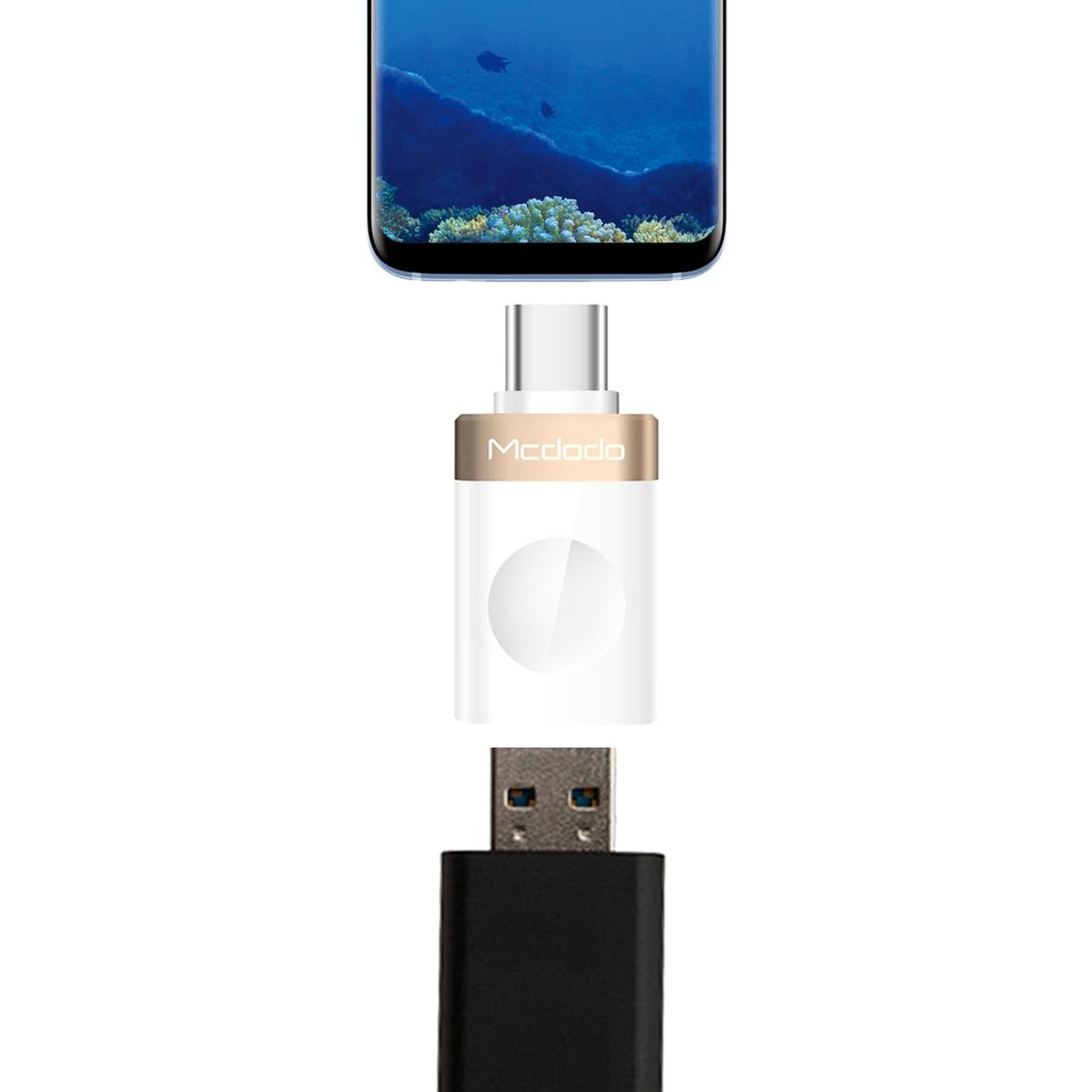 mcdodo usb-c to usb 3.0 otg adapter fast data transfer & charging converter
