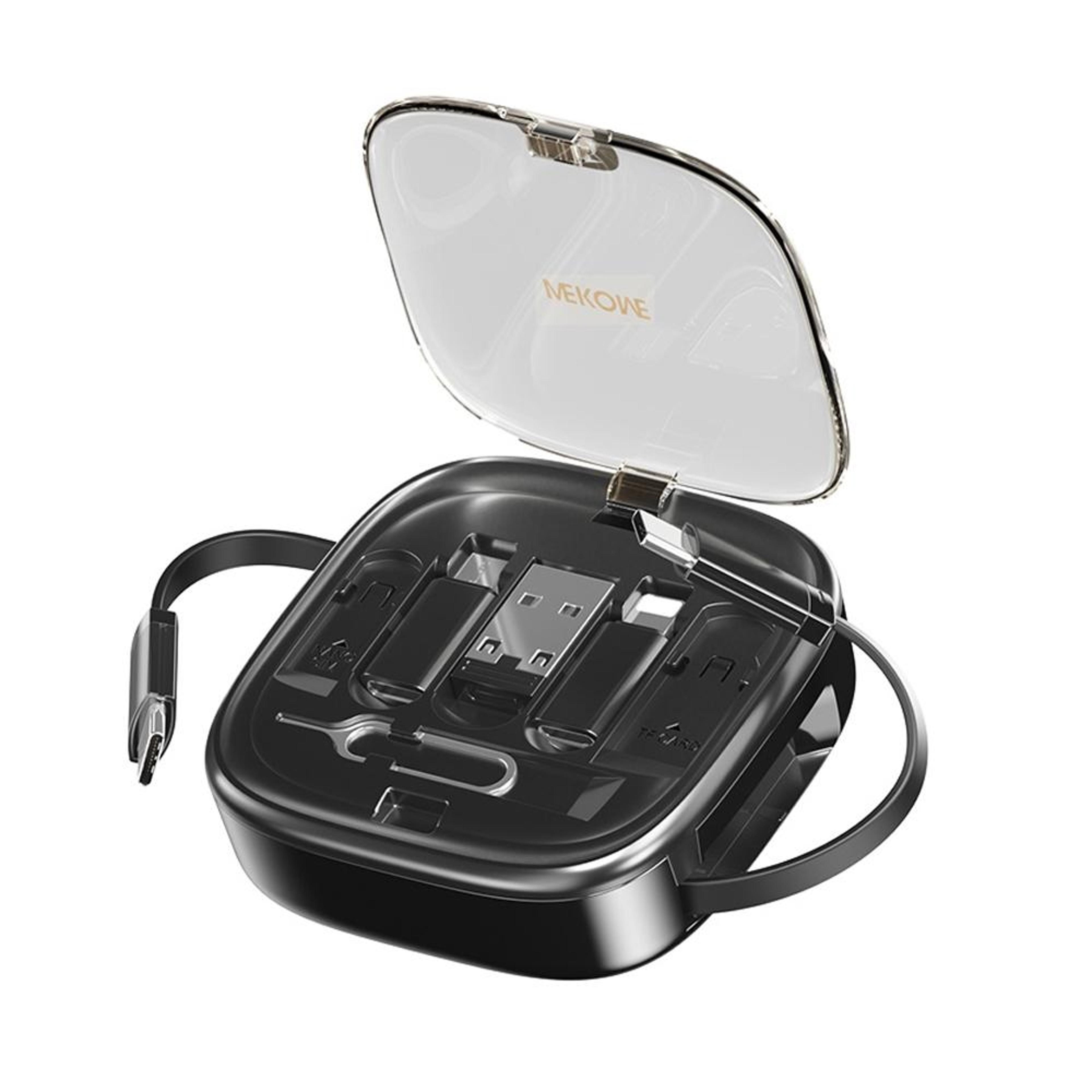 wk pioneer 65w multi charging cable kit with retractable usb-c fast charging & phone stand
