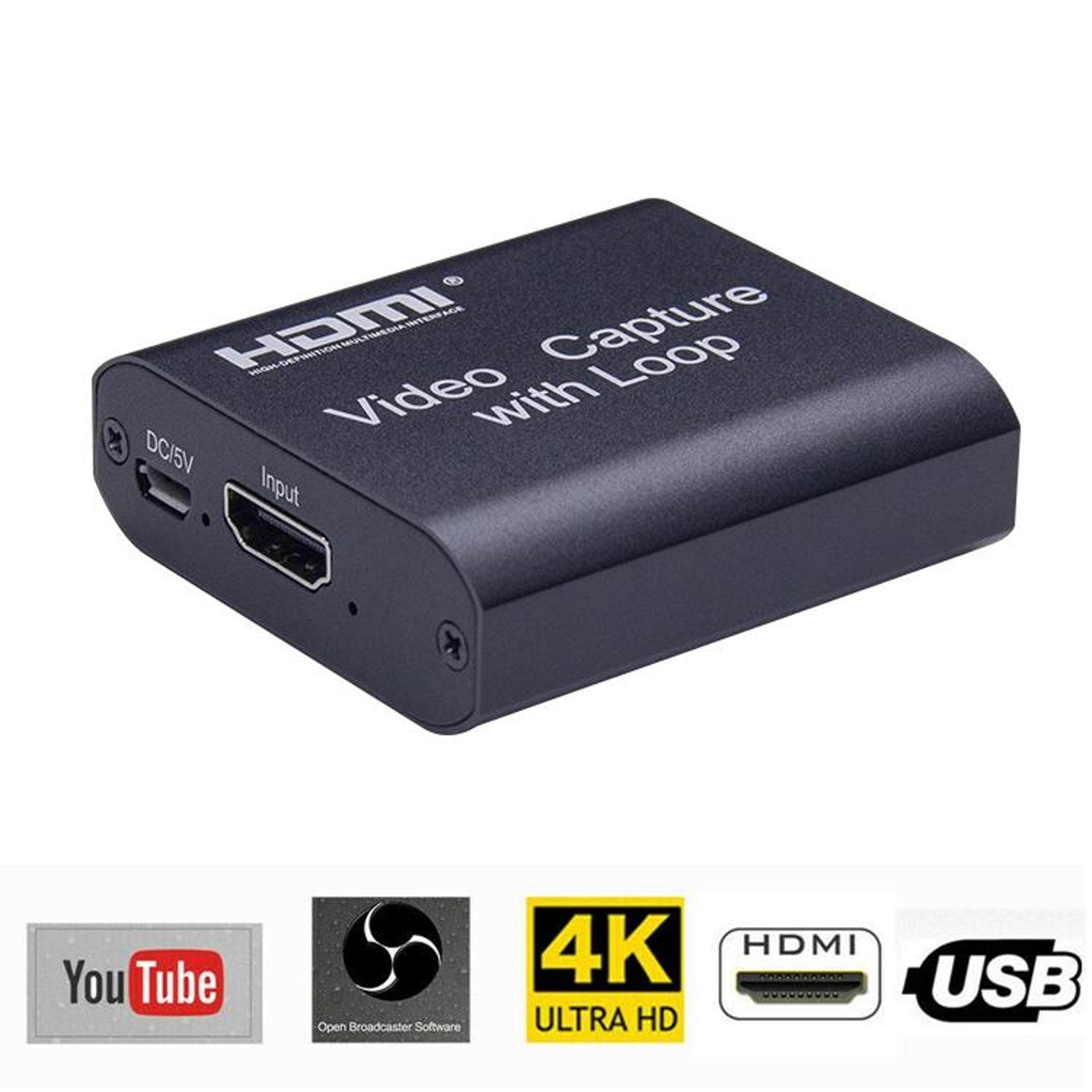 usb hdmi 4k video capture device with loop through