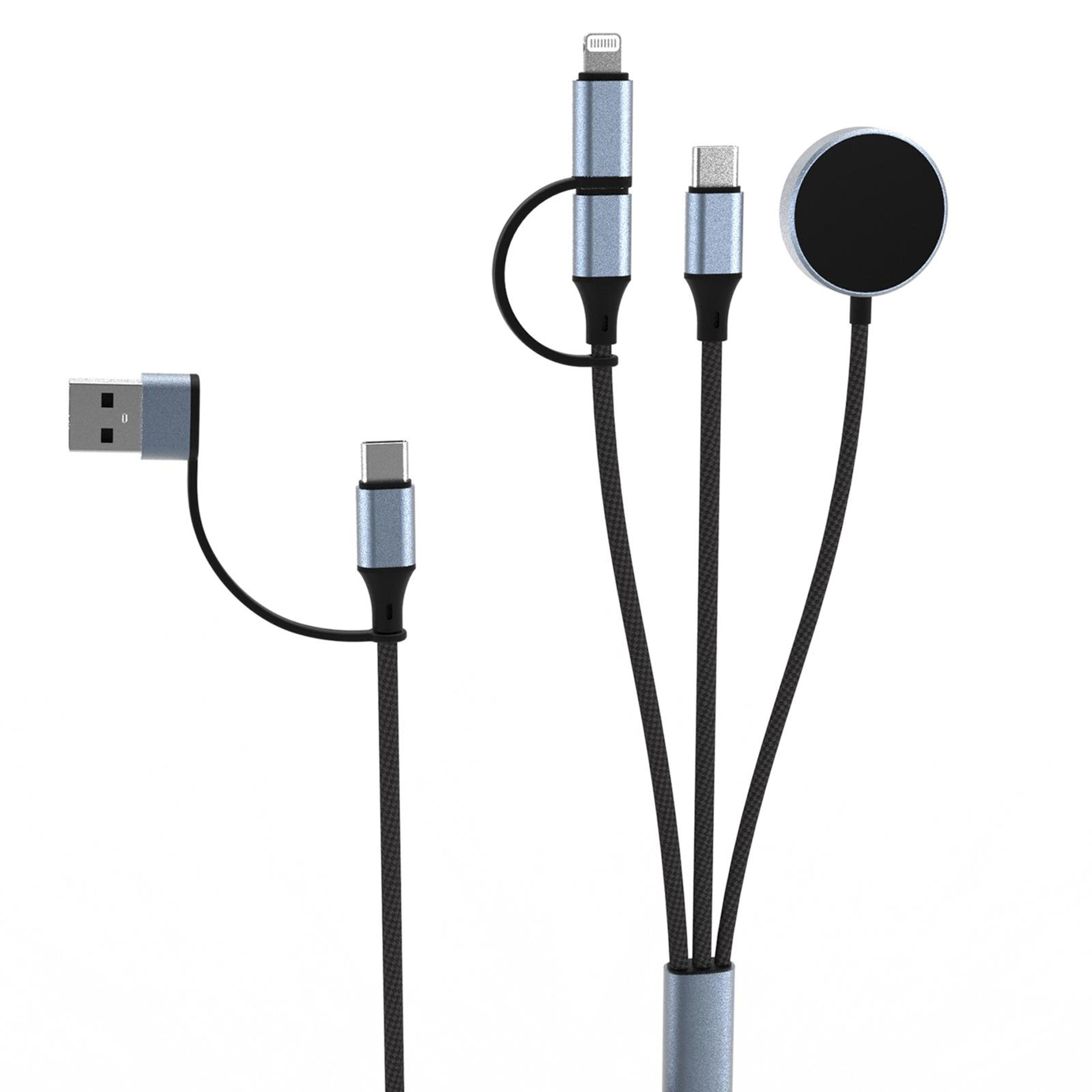 powersync 100w 3-in-1 fast charging cable with usb-c pd & magnetic watch charger