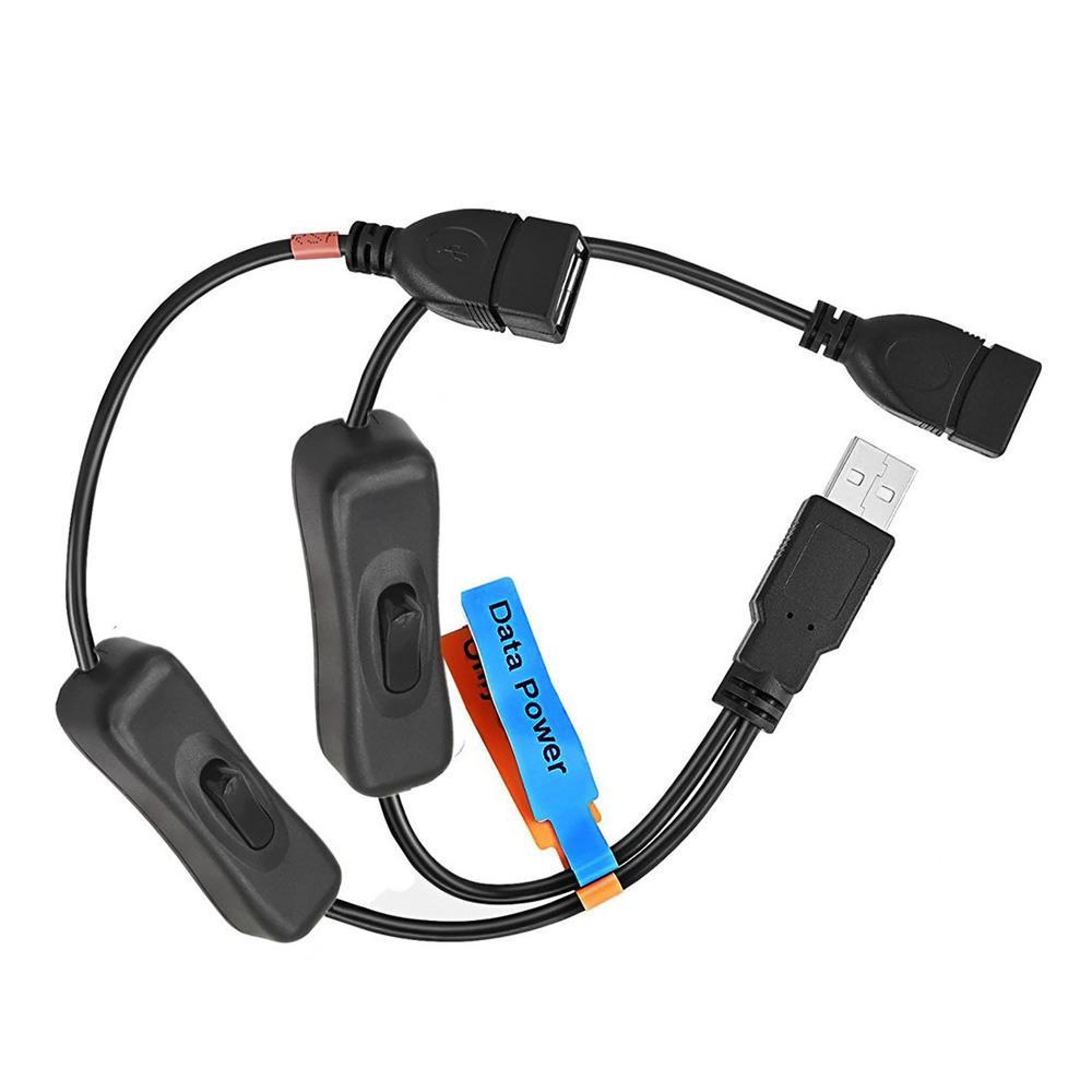 usb 2.0 power & data splitter cable with dual on/off switches usb y extension hub adapter