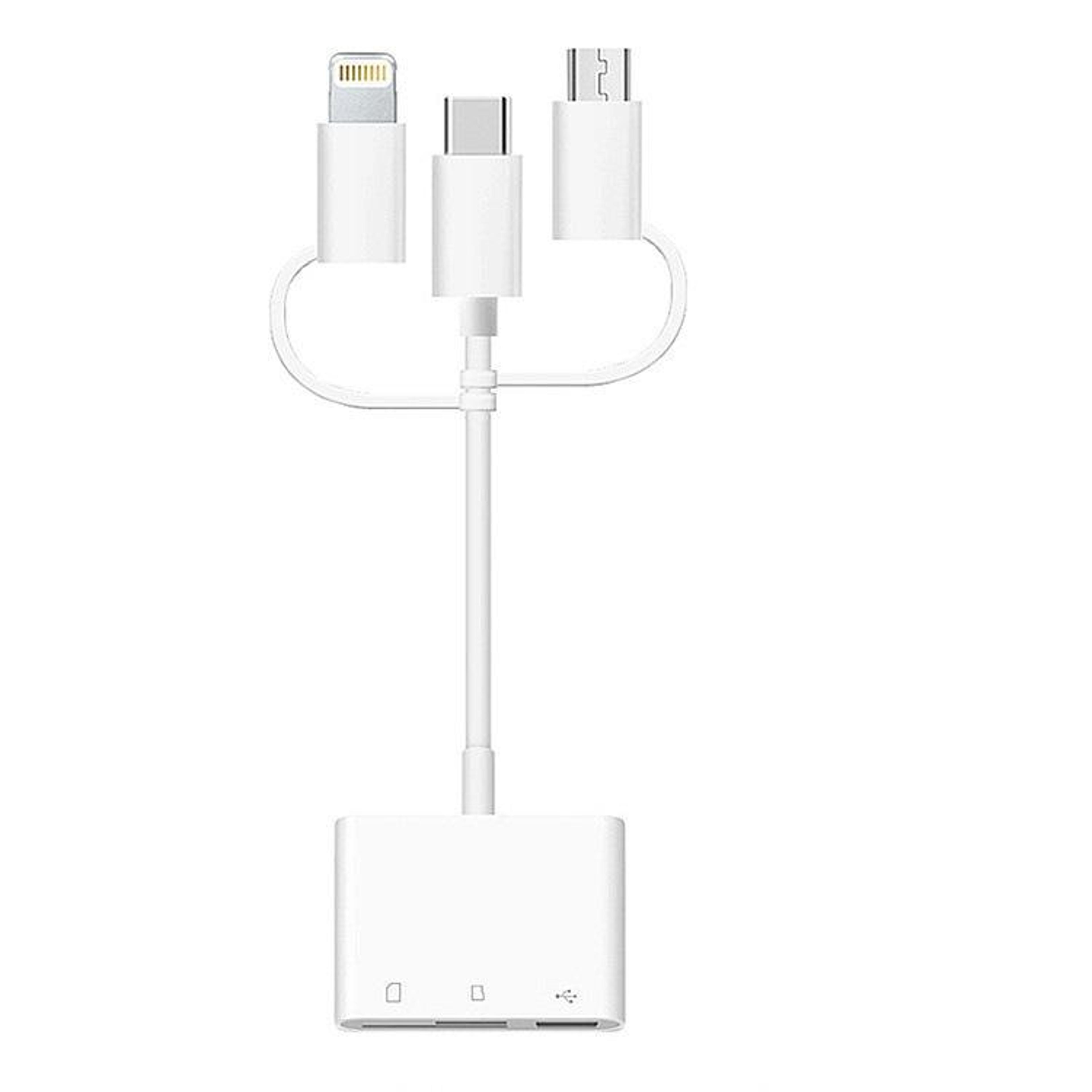 triconnect otg sd card reader adapter for iphone usb-c micro usb devices