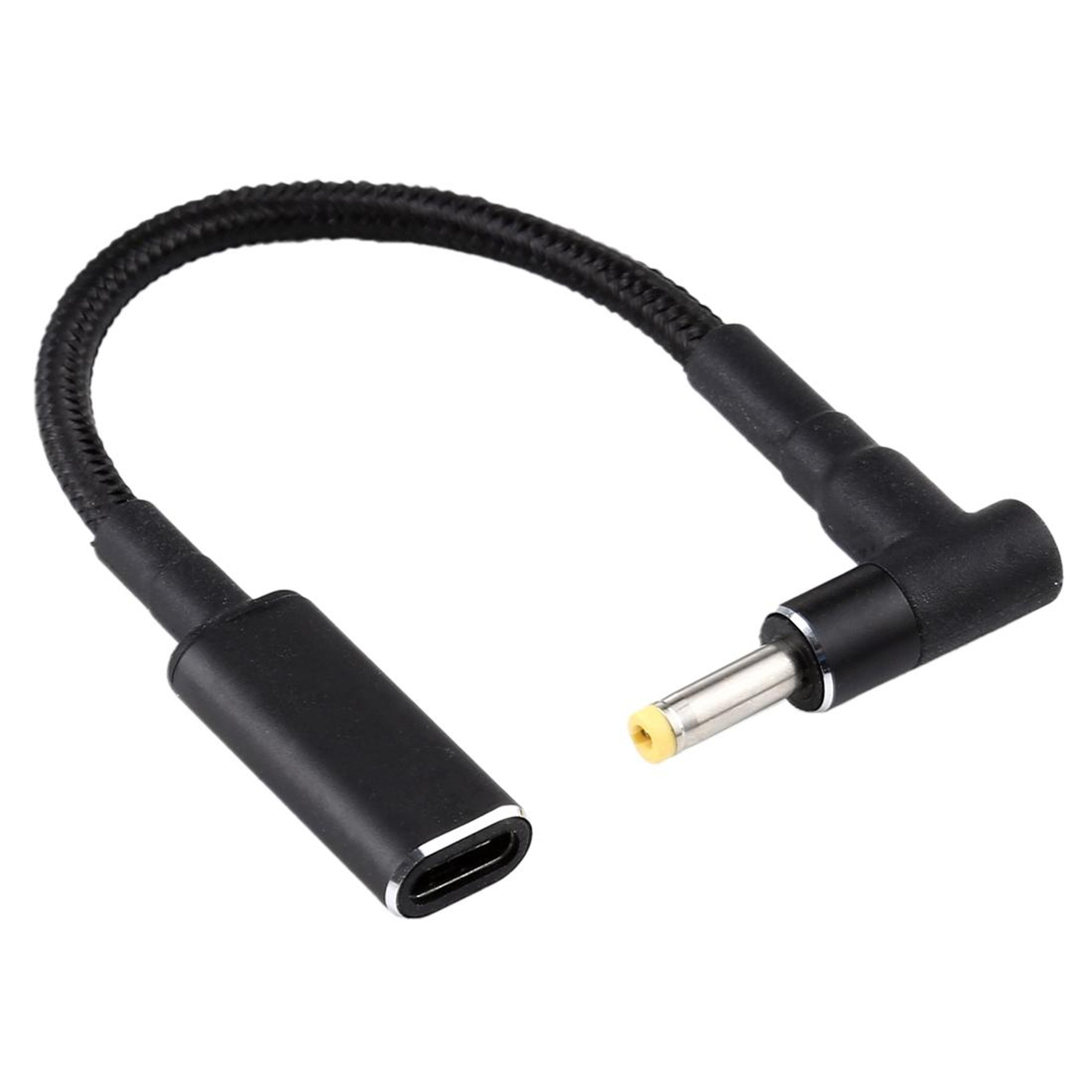 right angle usb c to power cable with durable nylon braid