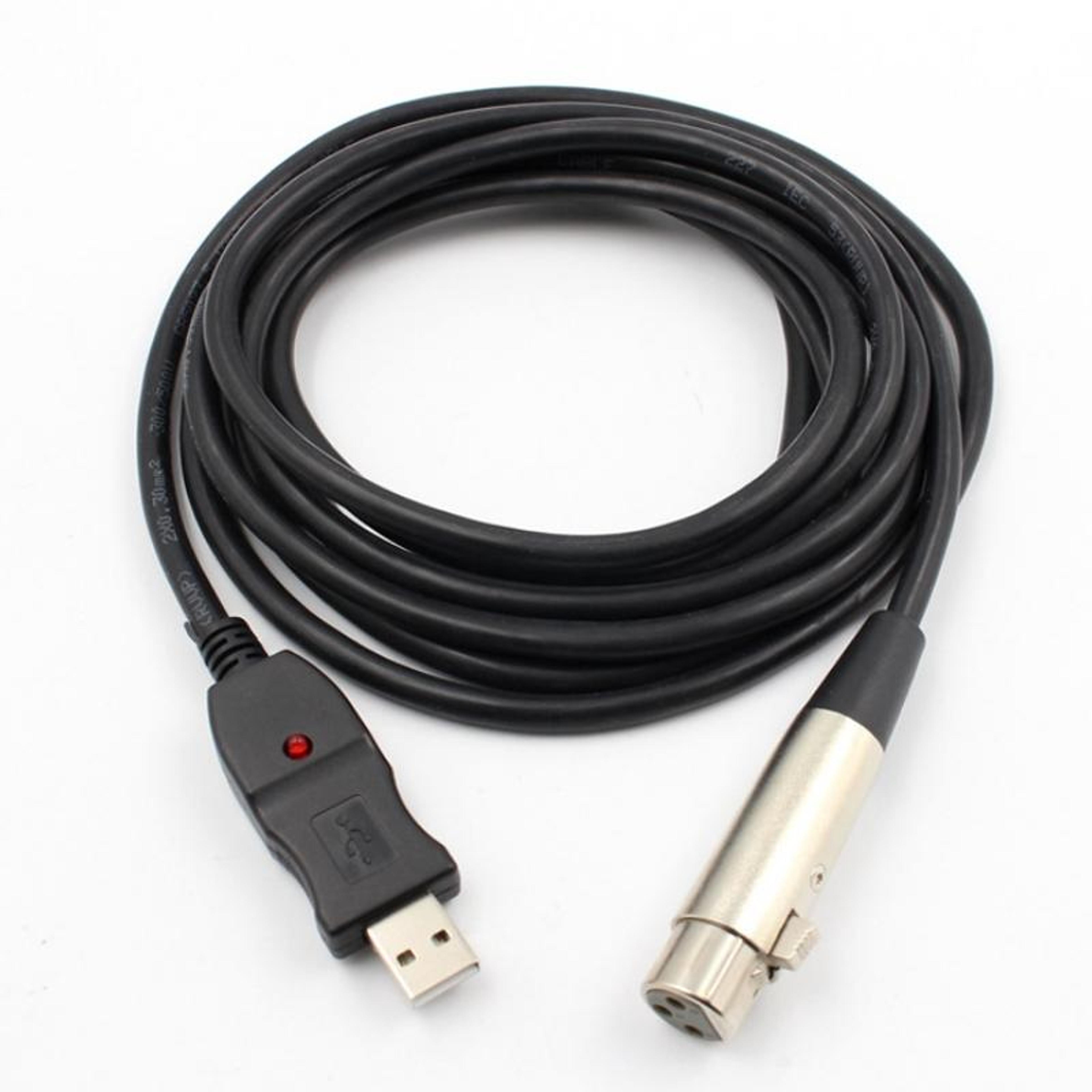 usb to xlr microphone connection cable with built in sound card