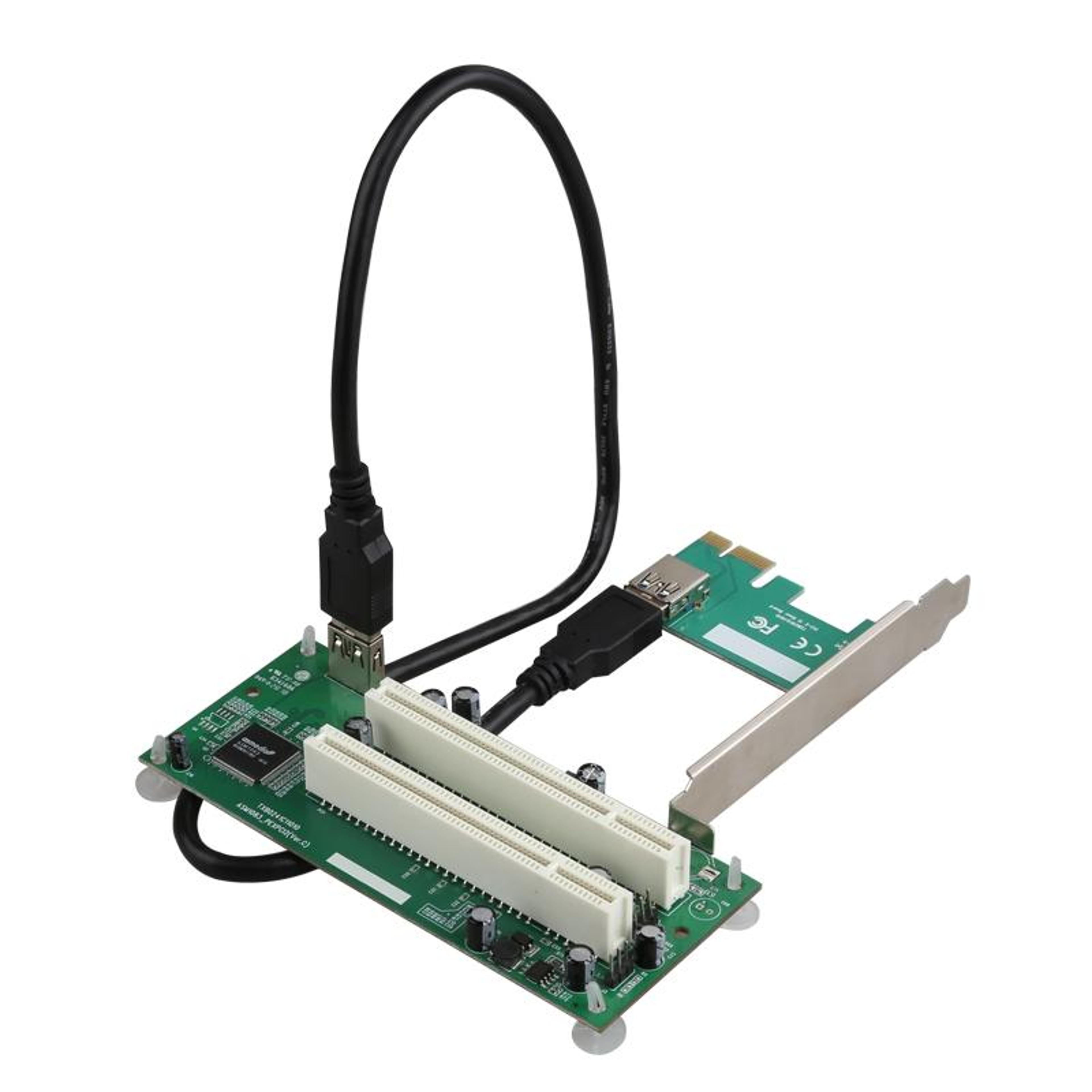 pcie to dual pci adapter card usb 3.0 5gbps expansion converter for legacy pci devices