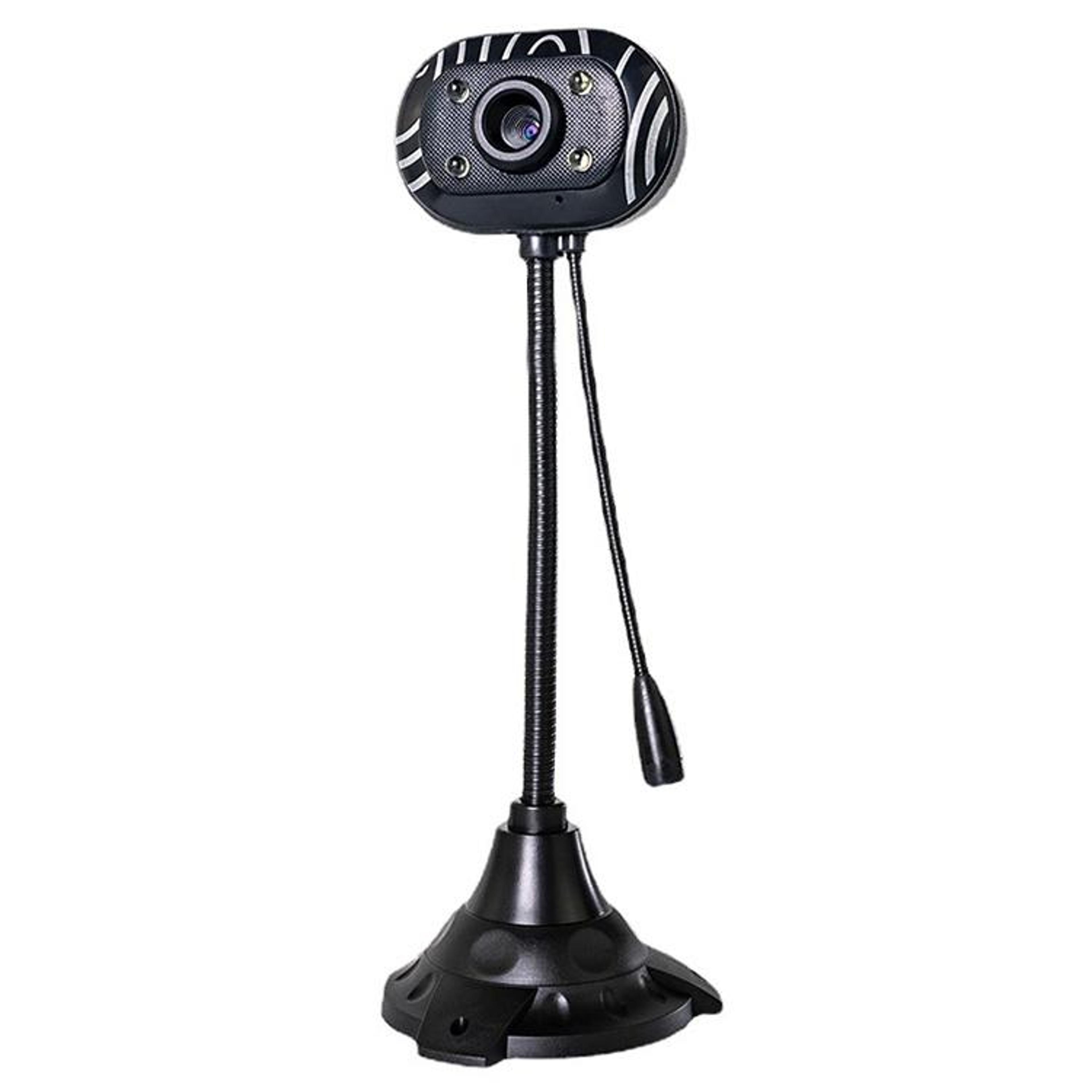 brightview usb webcam with microphone & 4 led lights – driverless usb 2.0 pc camera