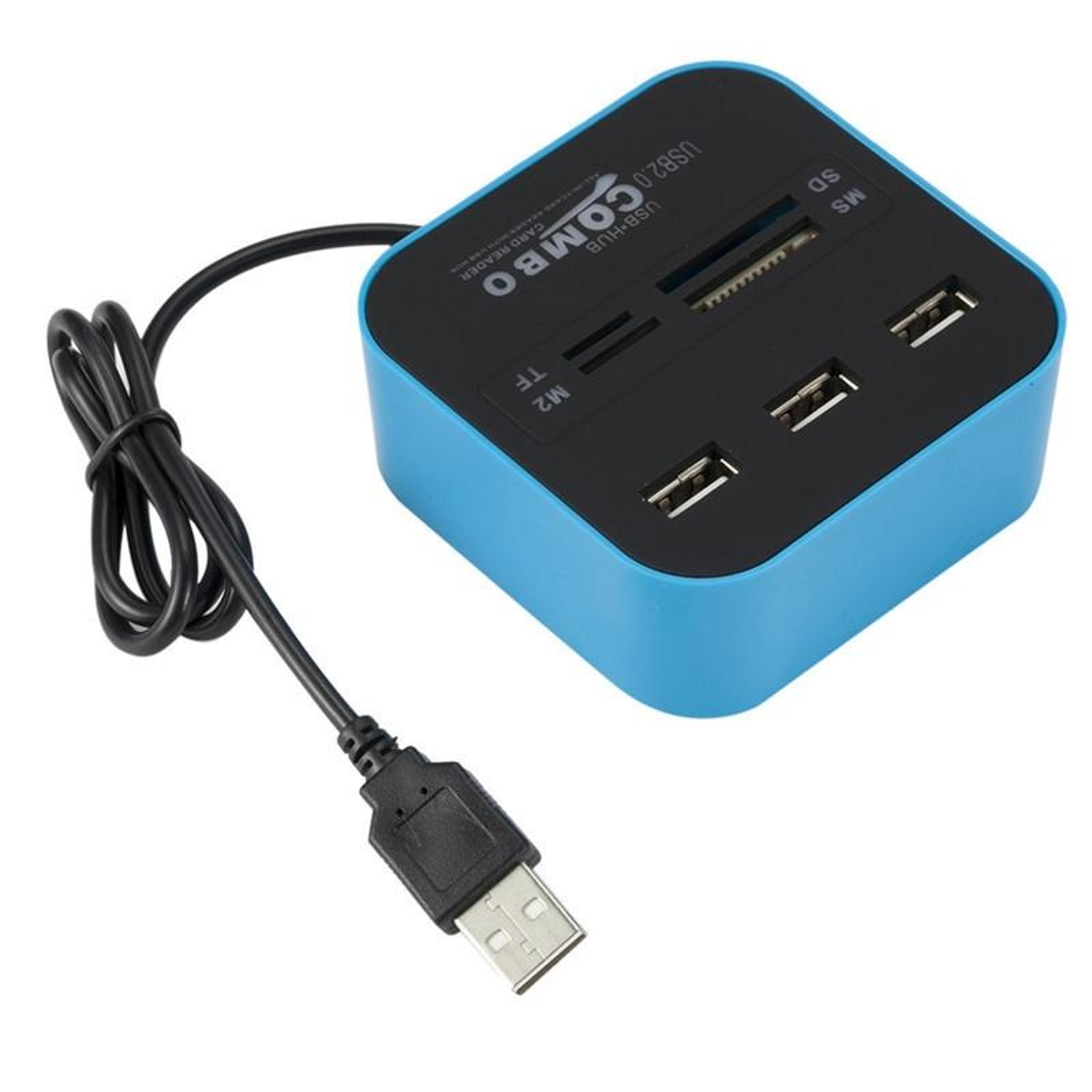 7-port usb hub & multi card reader combo with high-speed data transfer