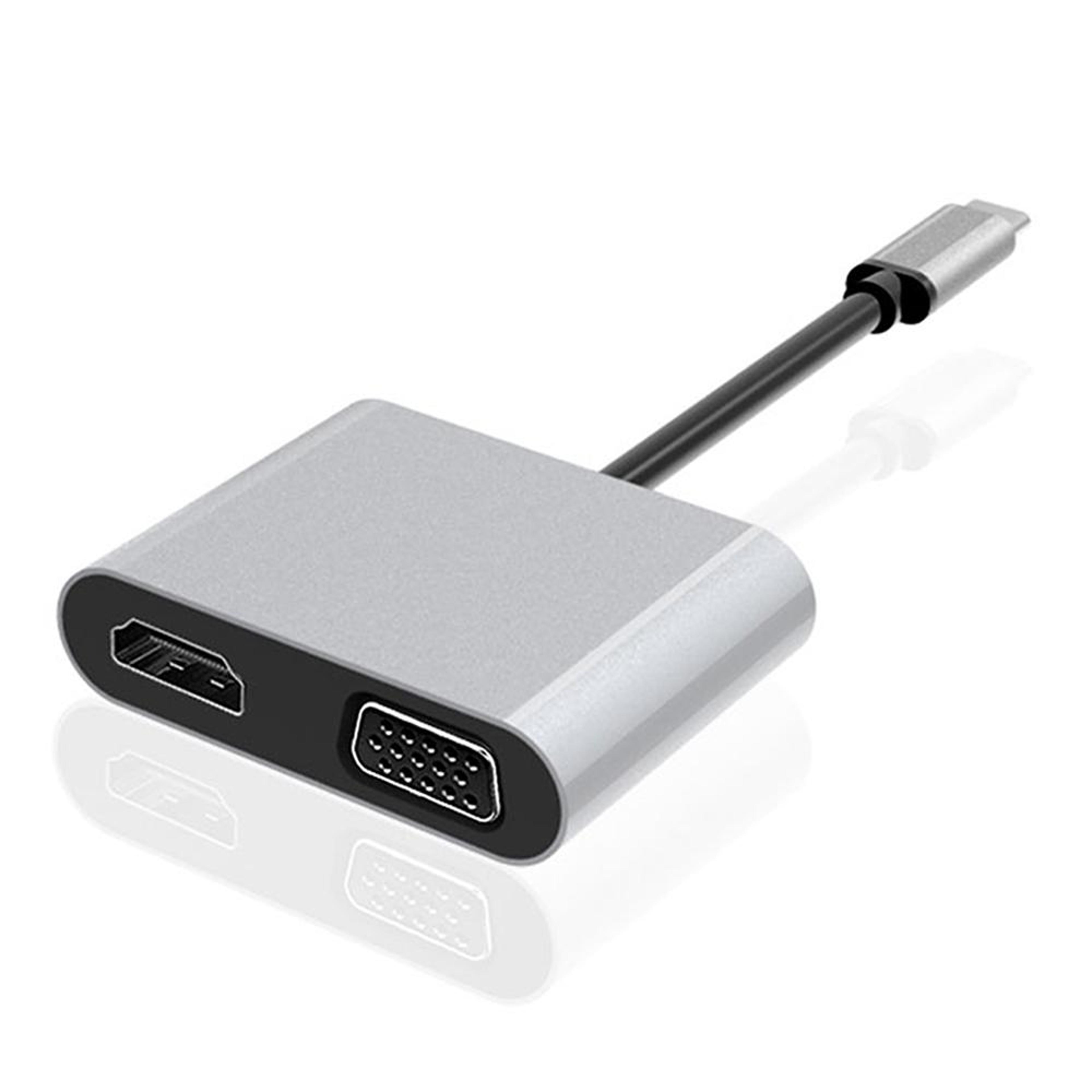 4k usb-c docking station with hdmi & vga dual display adapter for laptops and smartphones