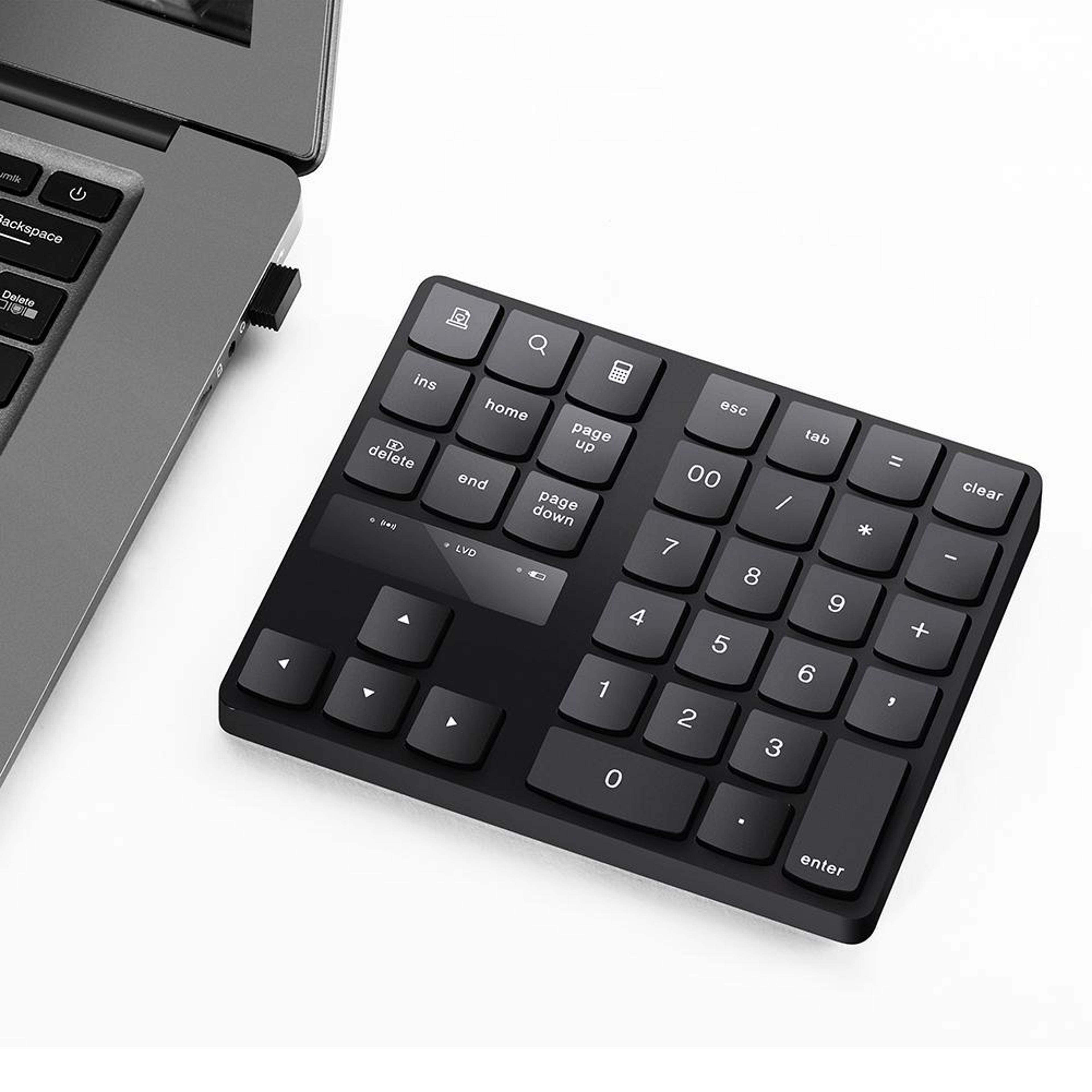 ultraslim wireless numeric keypad rechargeable number pad with 35 keys for laptop & pc