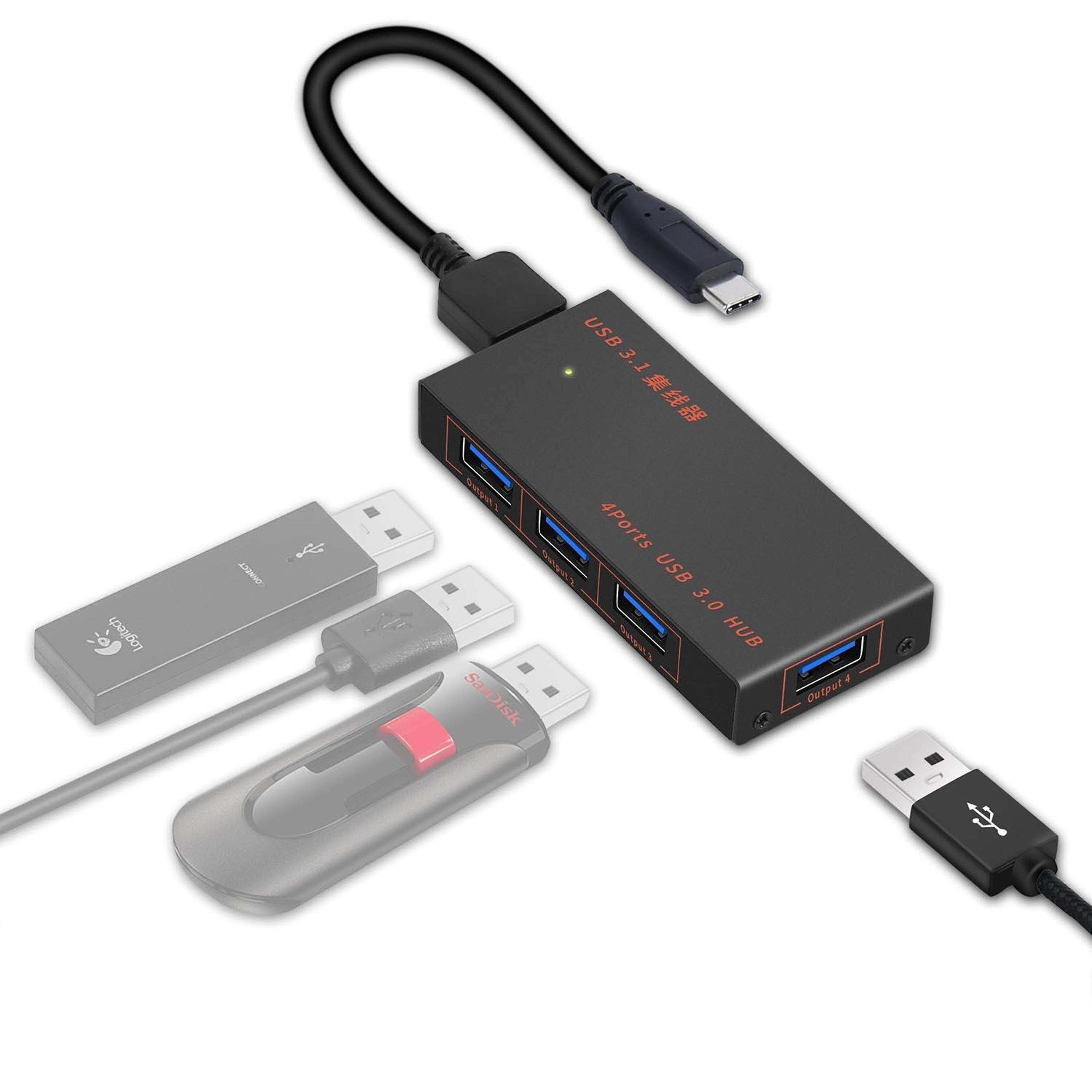 9573s high-speed usb 3.0 hub 4-port usb expansion dock for pc, laptop & mobile devices