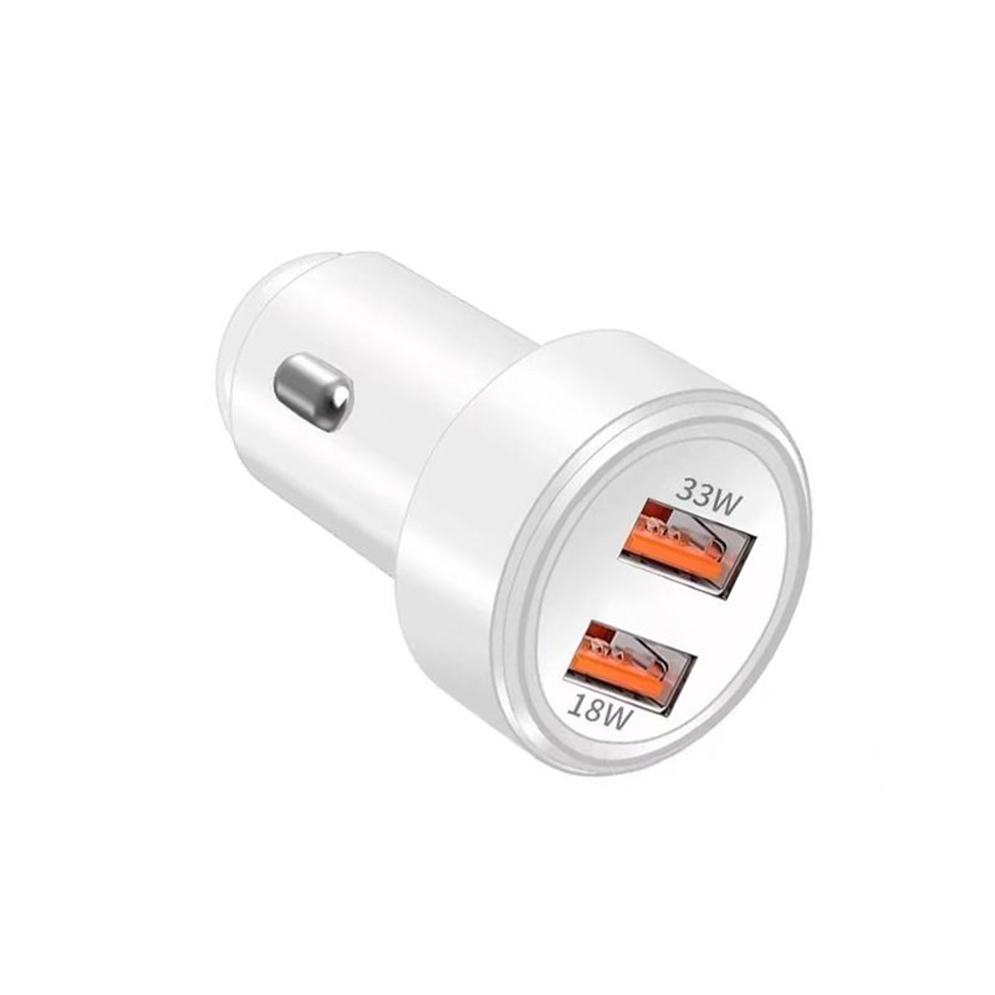 51w dual usb fast car charger qc3.0 33w + 18w universal smartphone charging adapter
