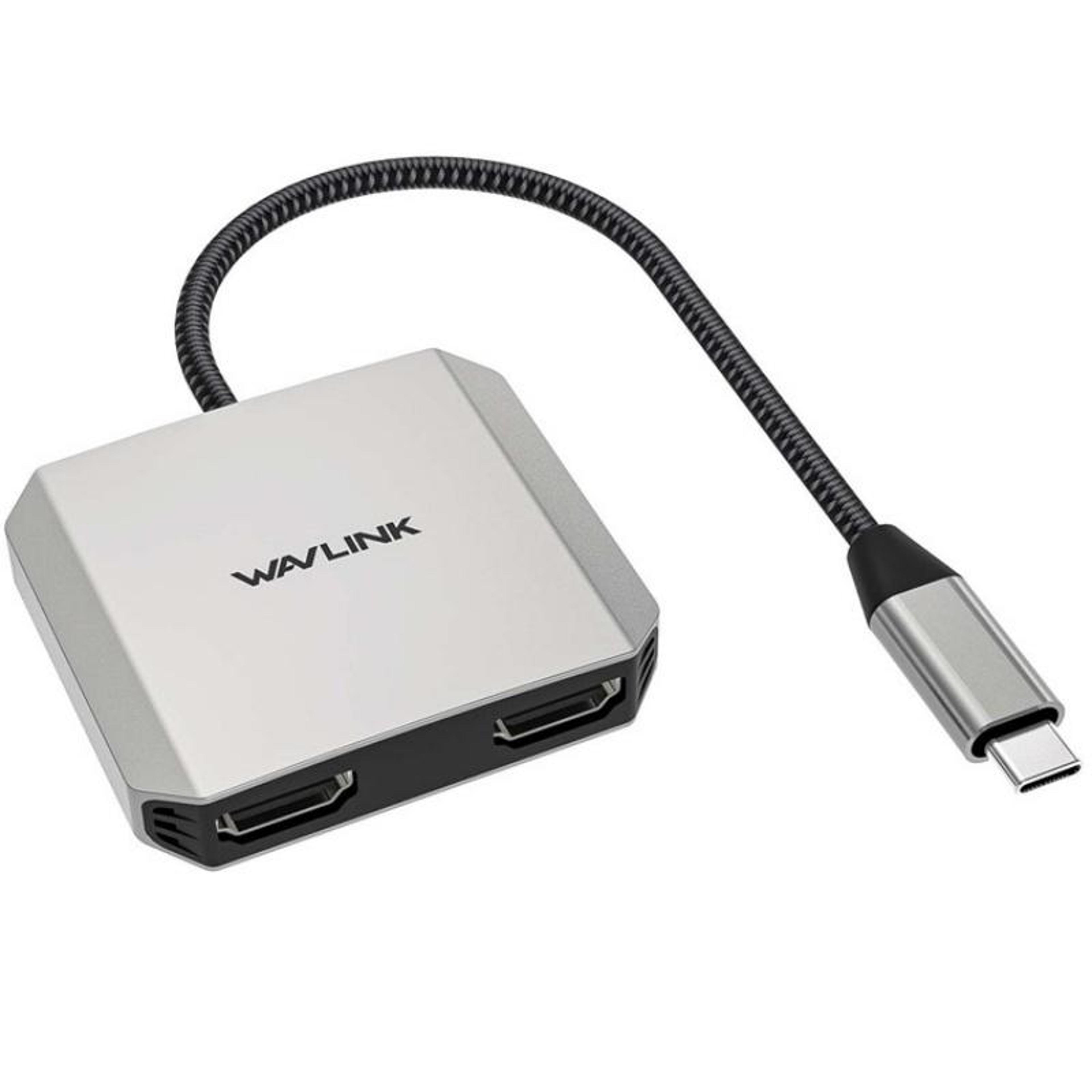 wavlink 4k 60hz usb-c to dual hdmi adapter with 87w pd fast charging