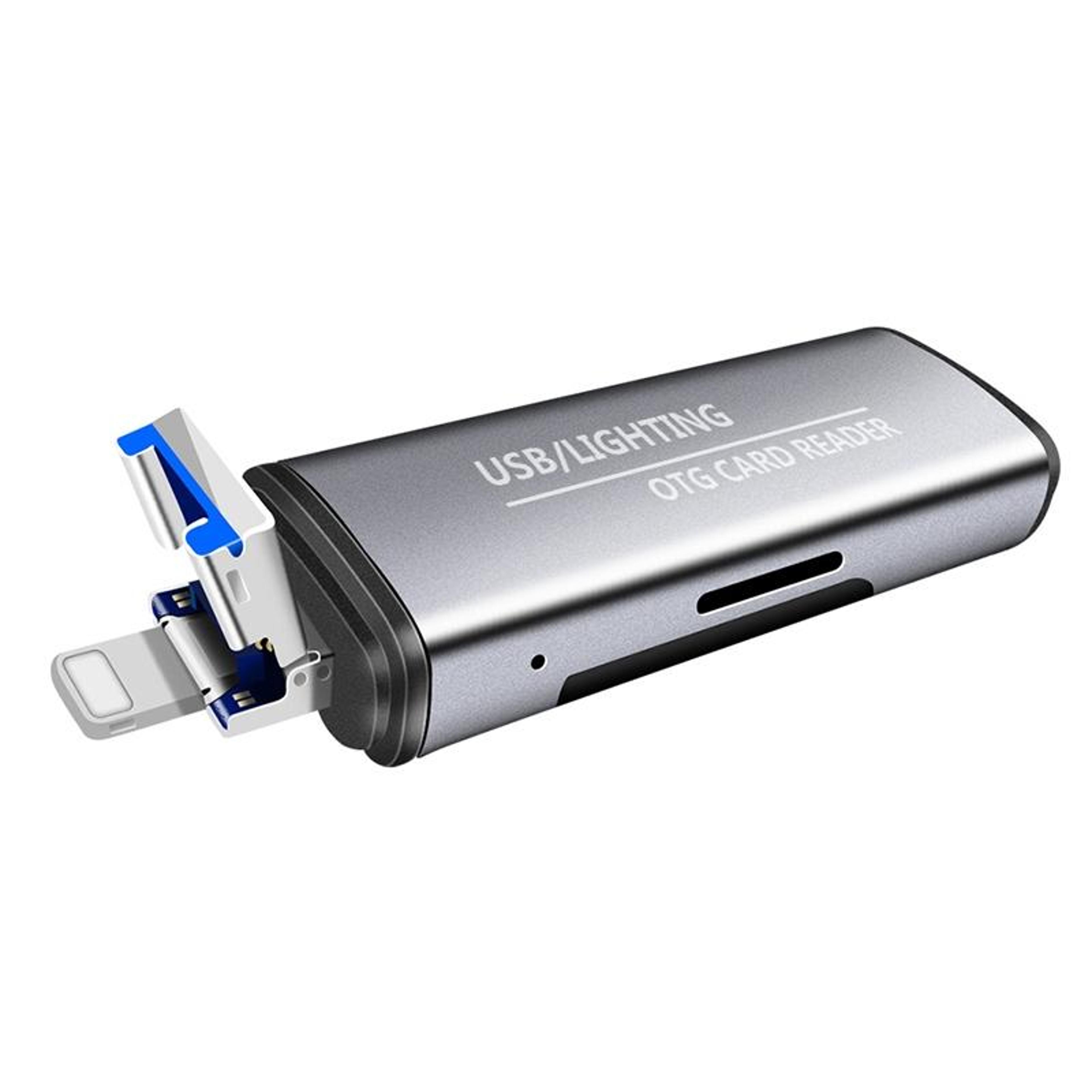 lightning otg sd & tf card reader usb adapter for iphone, ipad & computer
