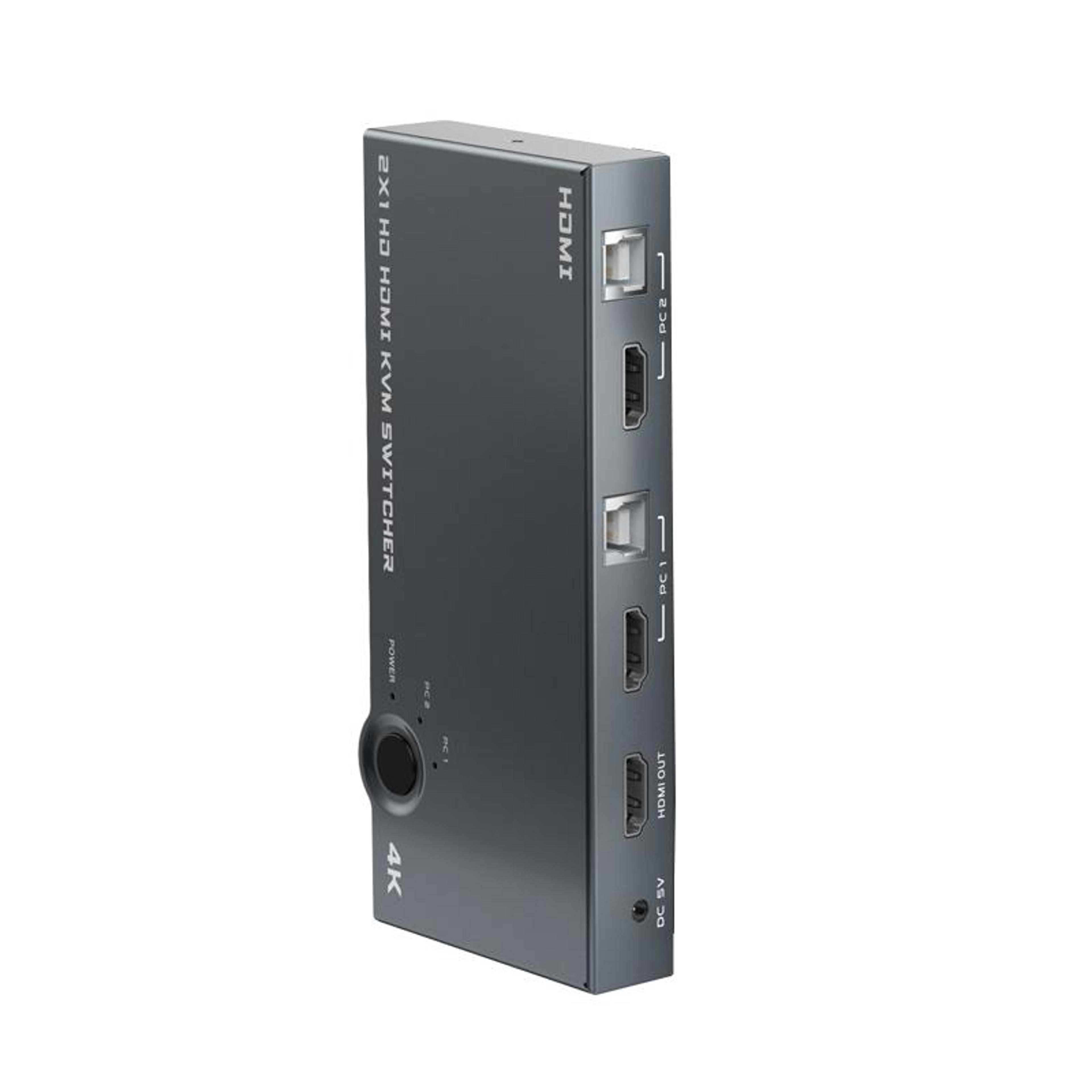4k 60hz kvm hdmi switch for 2 pcs with usb sharing and one-touch control