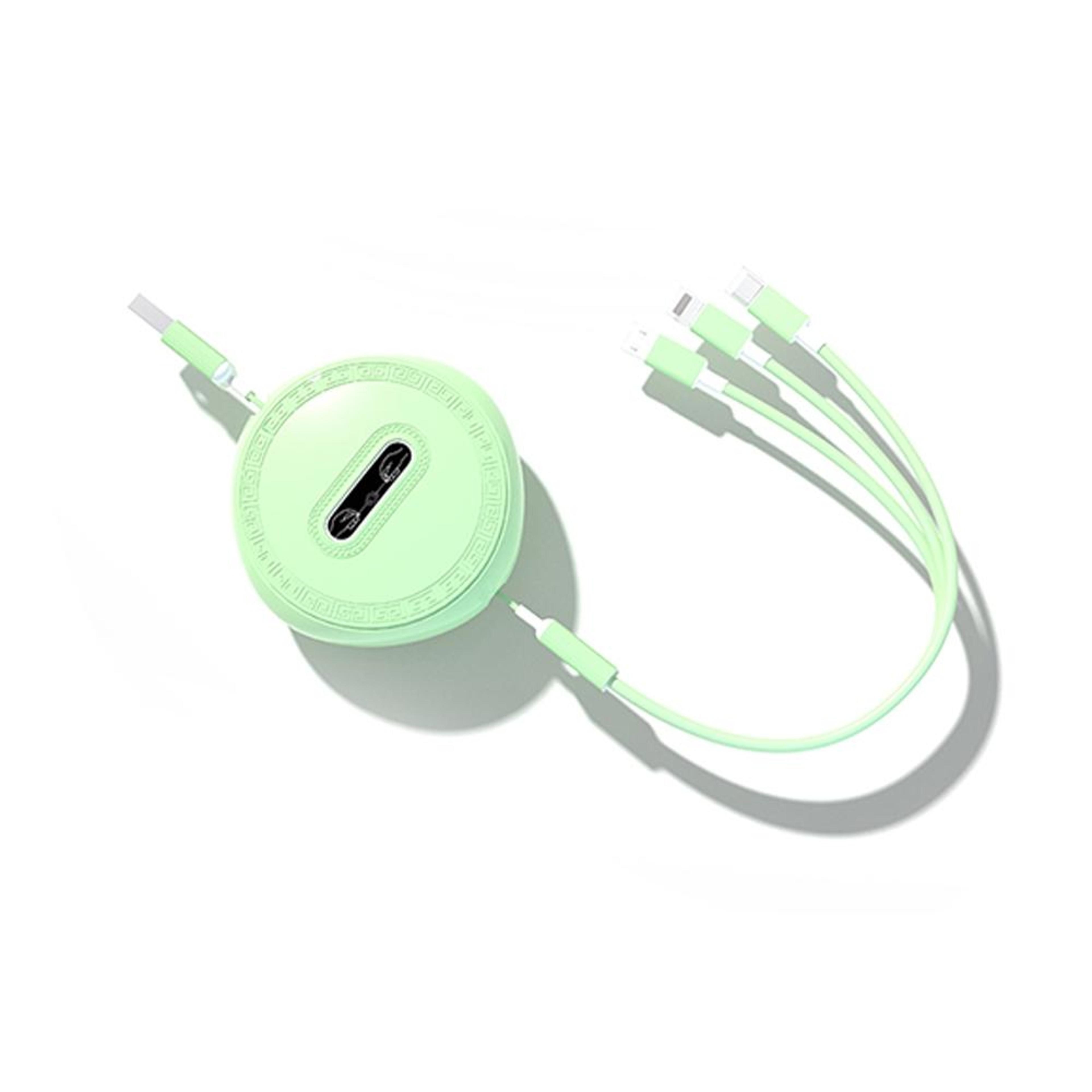 3 in 1 retractable charging cable for usb c, lightning & micro usb devices