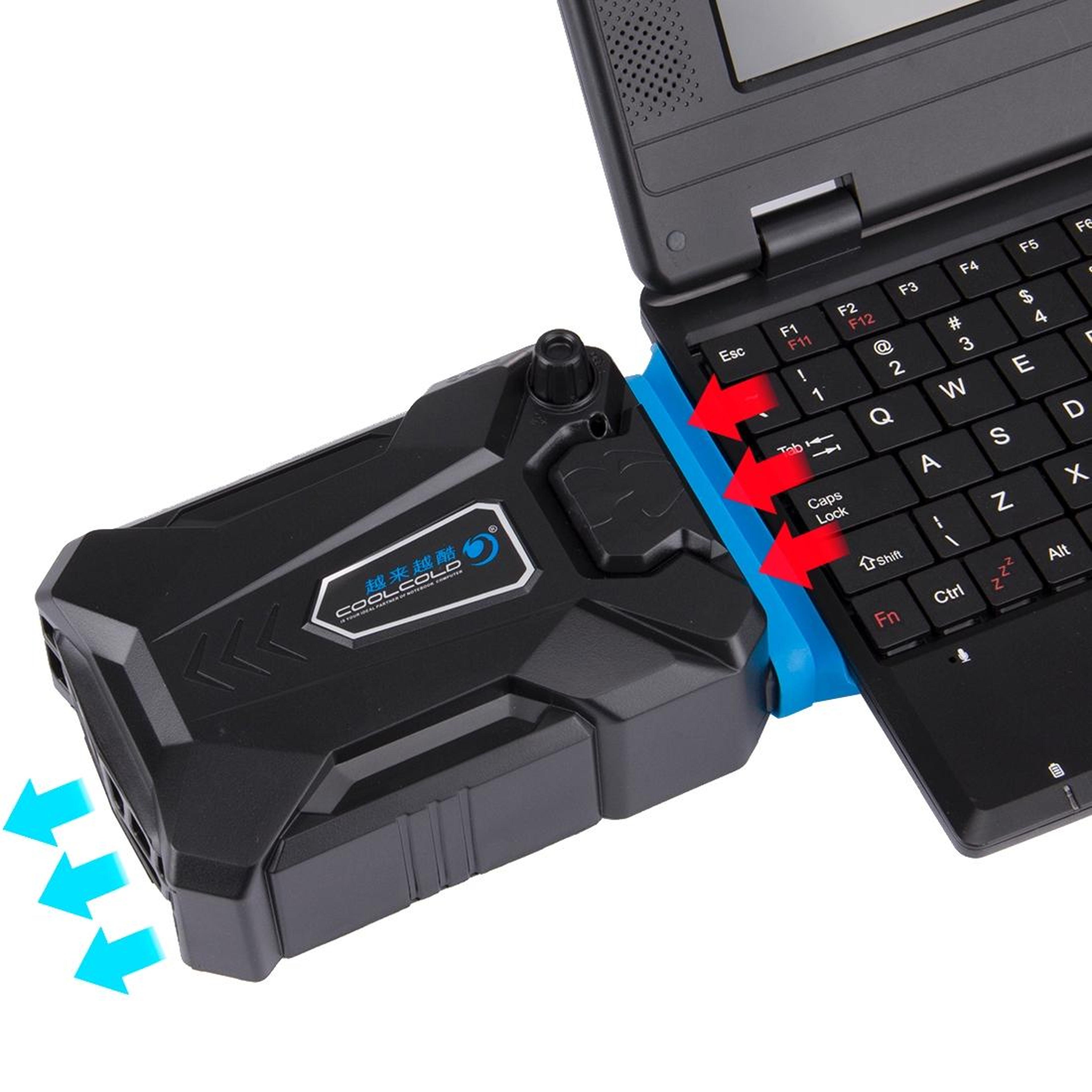 ice troll iii laptop cooling fan cooler pad with adjustable speed & quiet turbo heat extraction