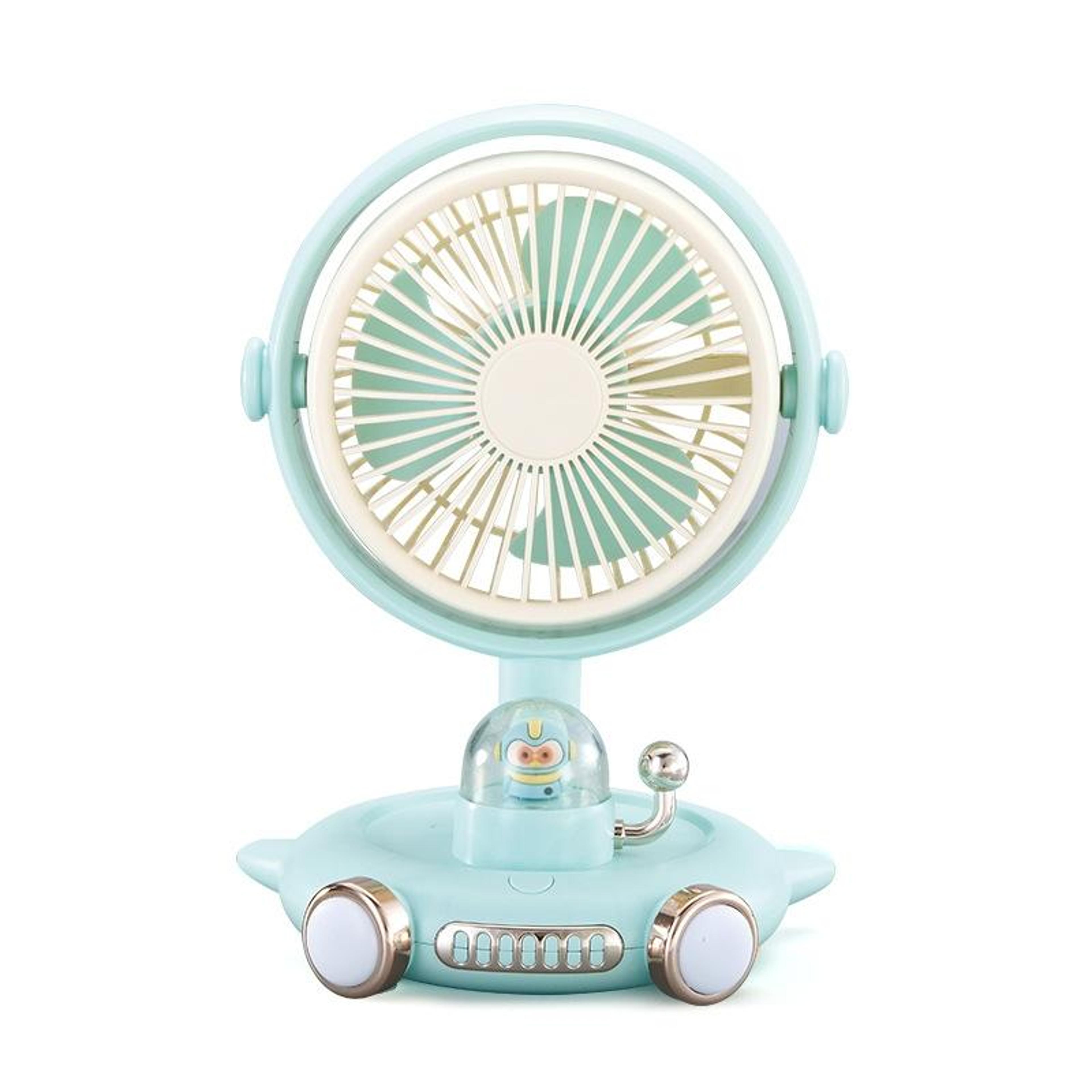cute pet usb desk fan with night light & rechargeable cooling breeze