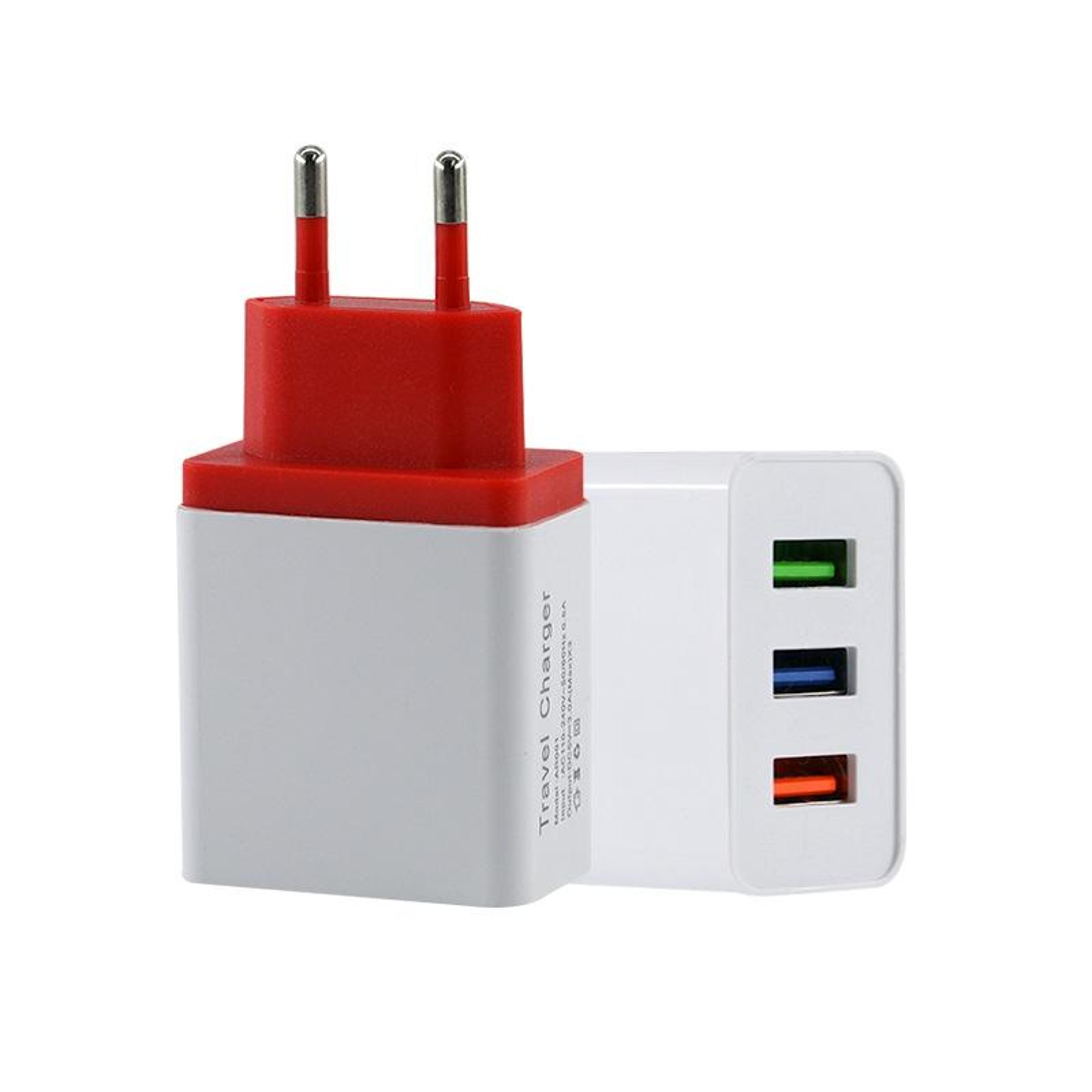 3-port usb wall charger 2a travel charging adapter for phones & tablets