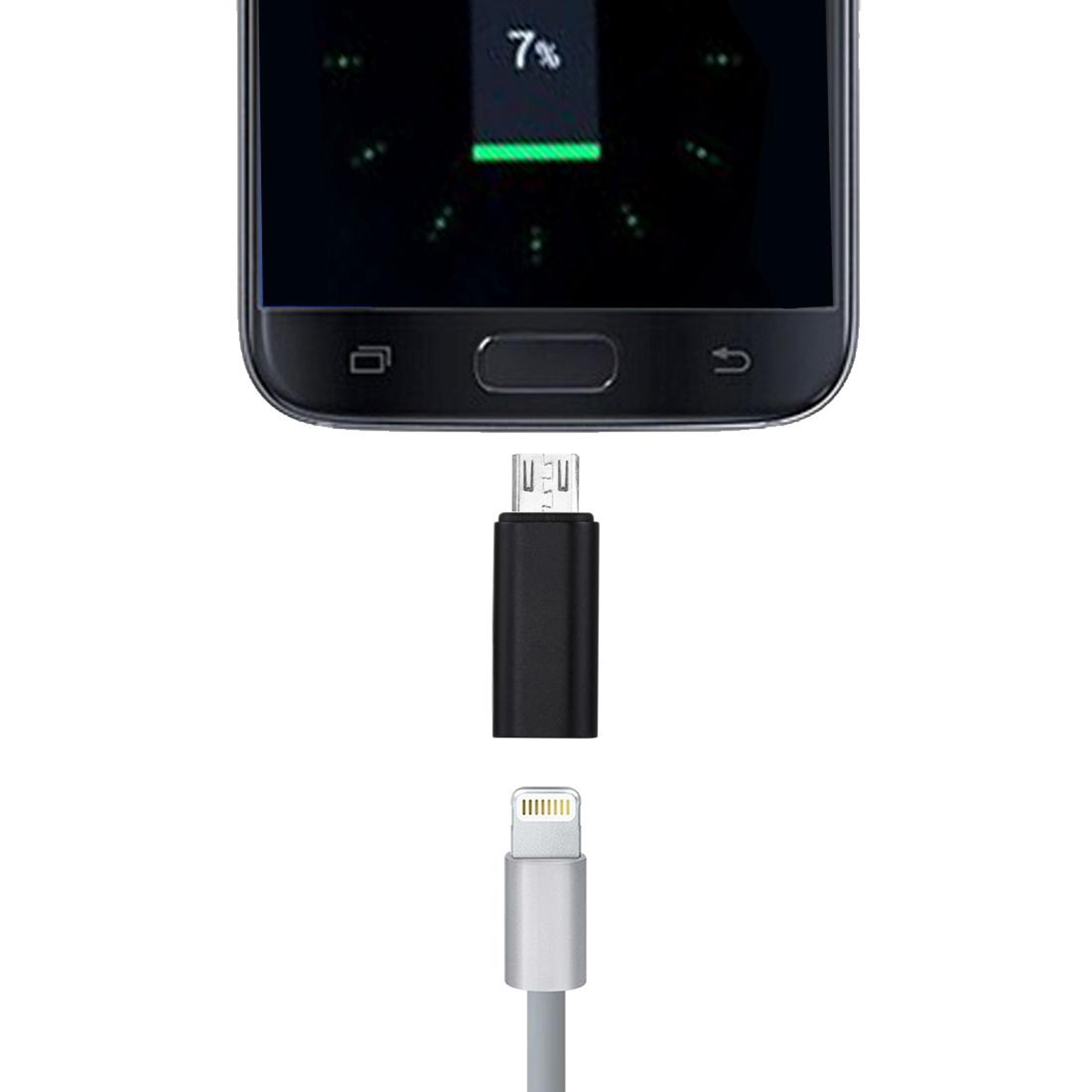 8-pin female to micro usb male adapter metal shell converter for android smartphones