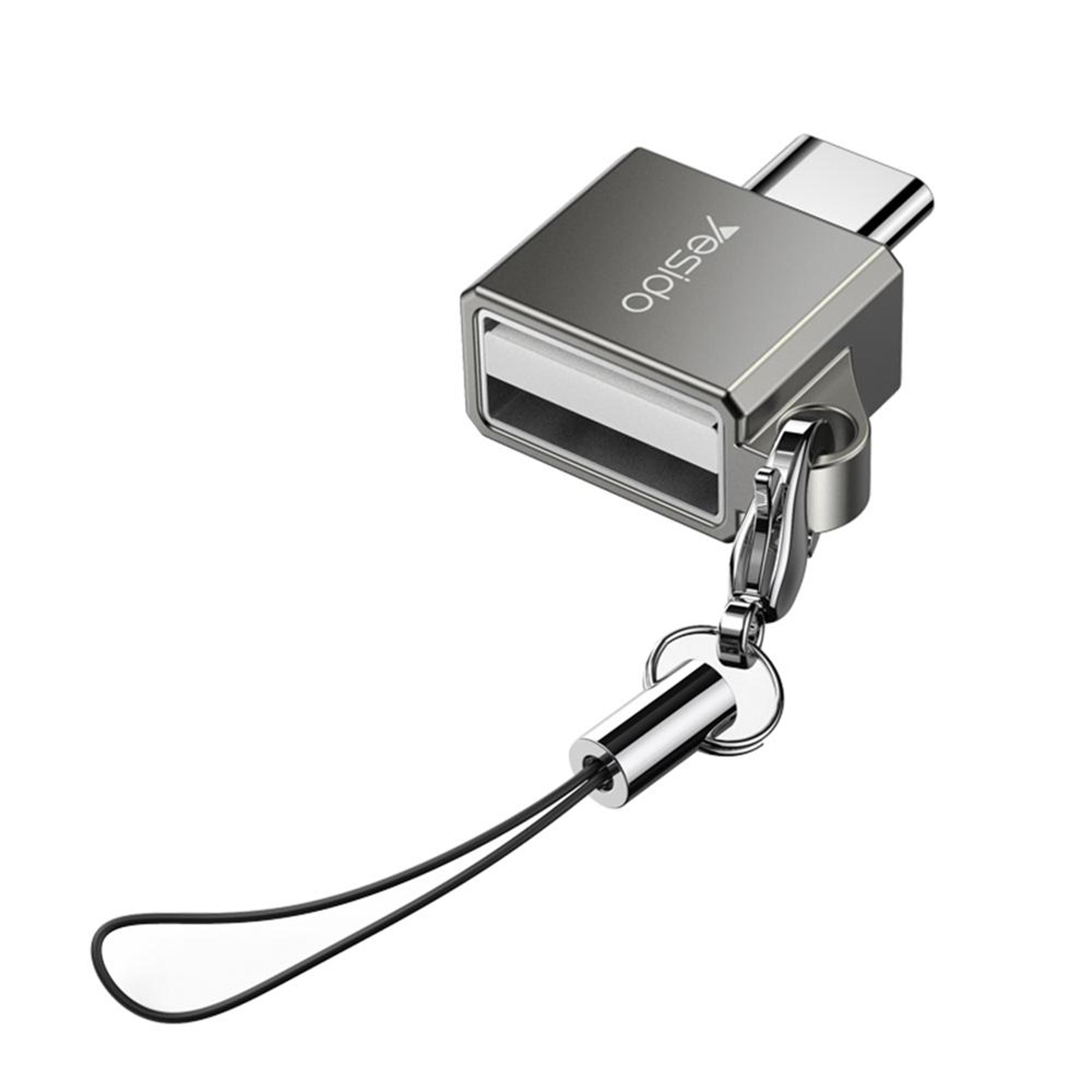 yesido gs08 usb-c otg adapter keychain - portable usb 3.0 data transfer converter