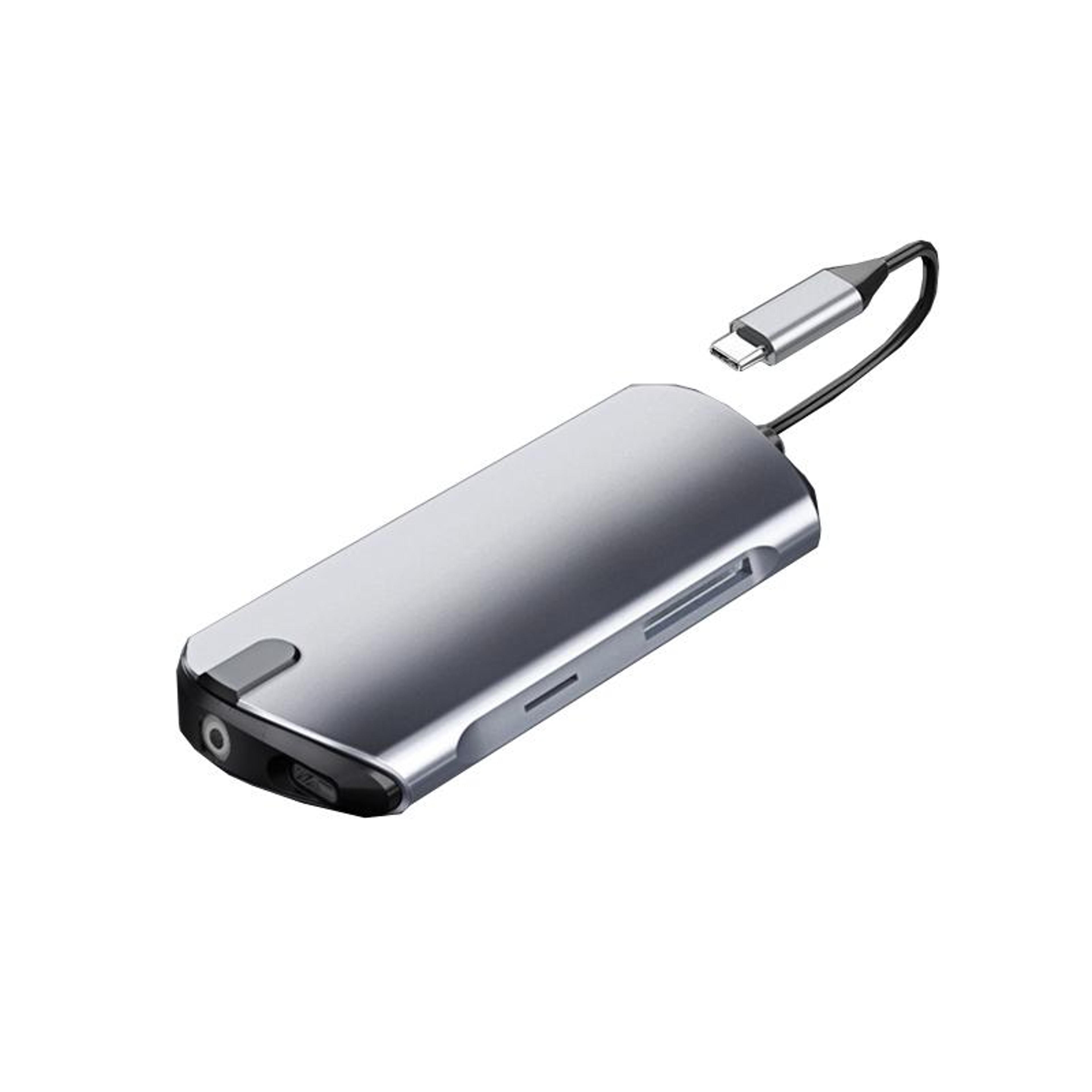 8-in-1 usb-c hub laptop docking station with 4k hdmi, pd fast charging & dual card reader