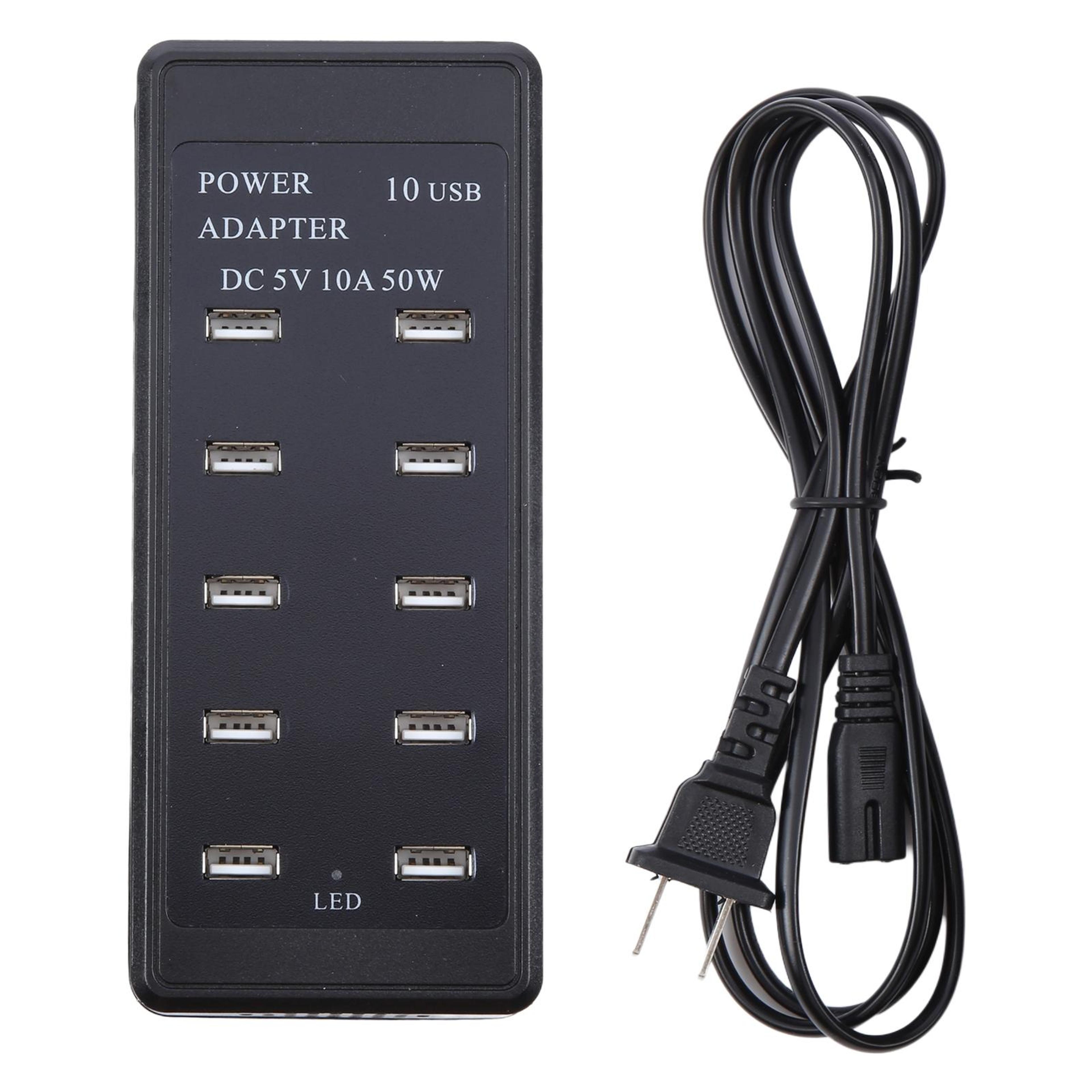 50w 10 port usb charger station for multiple devices with smart charging technology