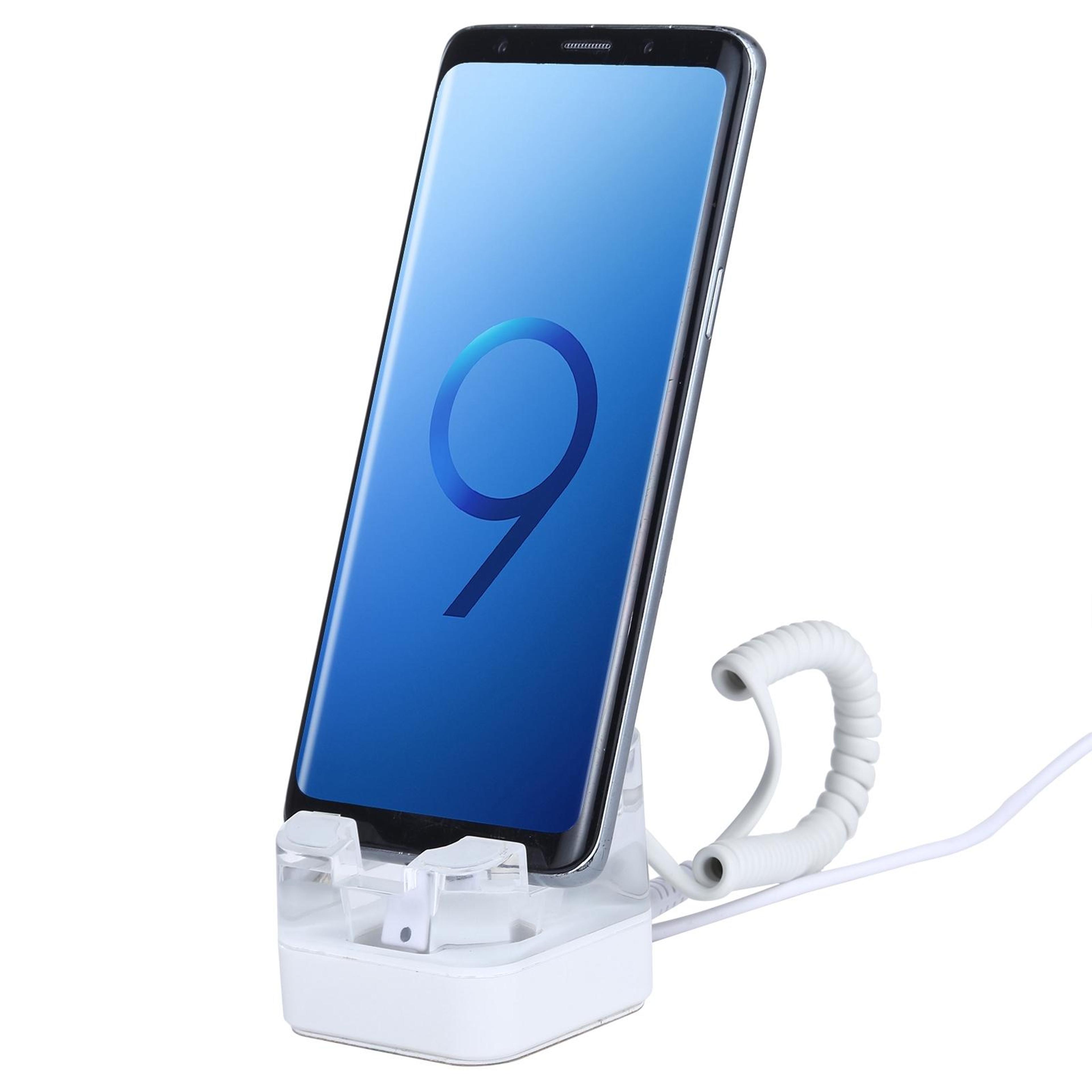 s10 anti theft mobile phone display stand with alarm and remote control usb c security holder