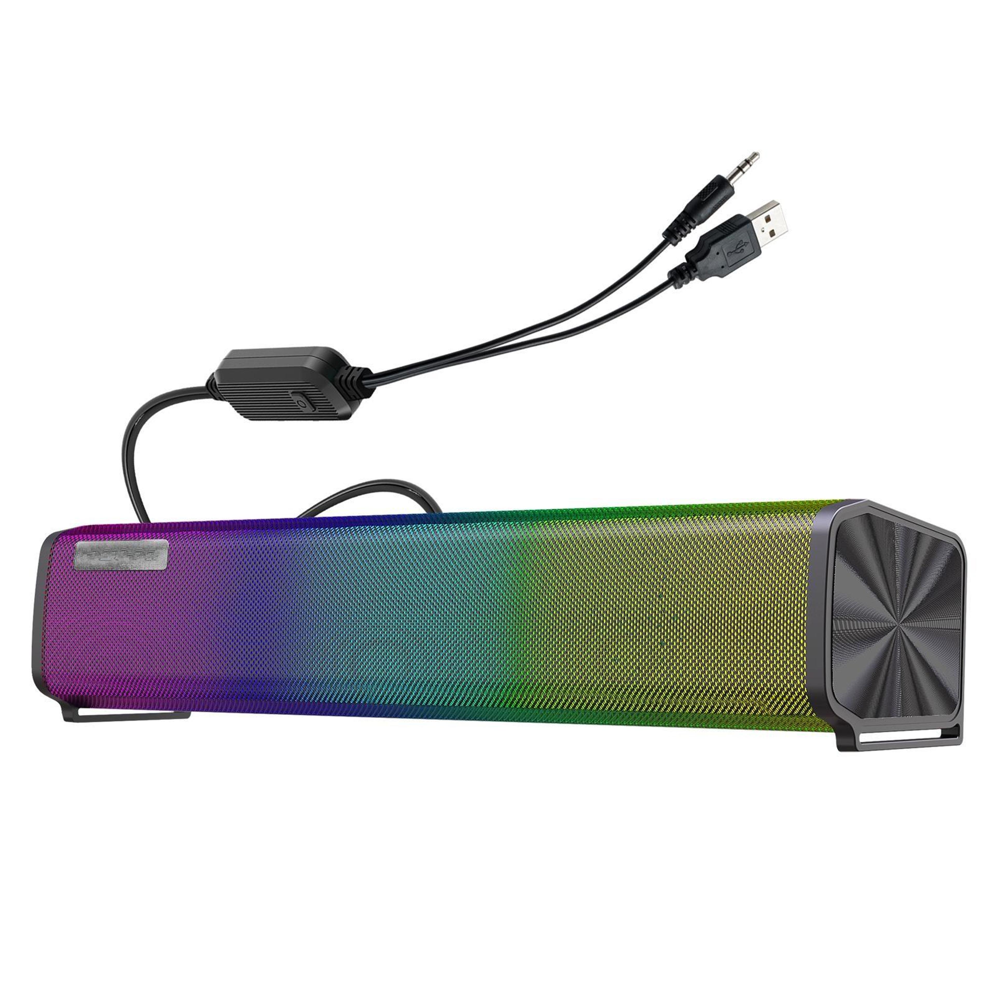 q9 10w usb soundbar pc speaker with rgb lighting and deep bass