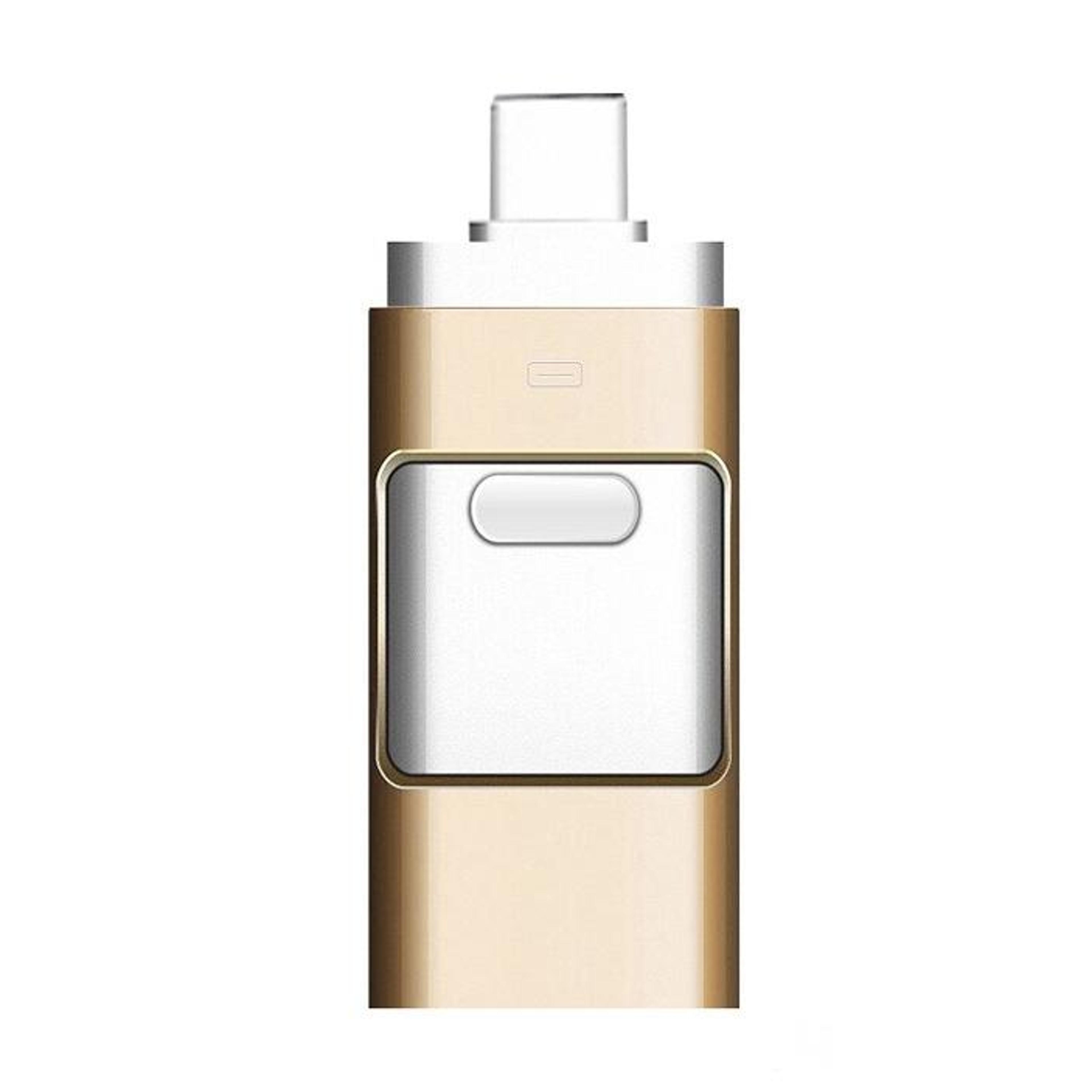 256gb 3-in-1 otg usb 3.0 flash drive type-c lightning usb-a metal memory stick