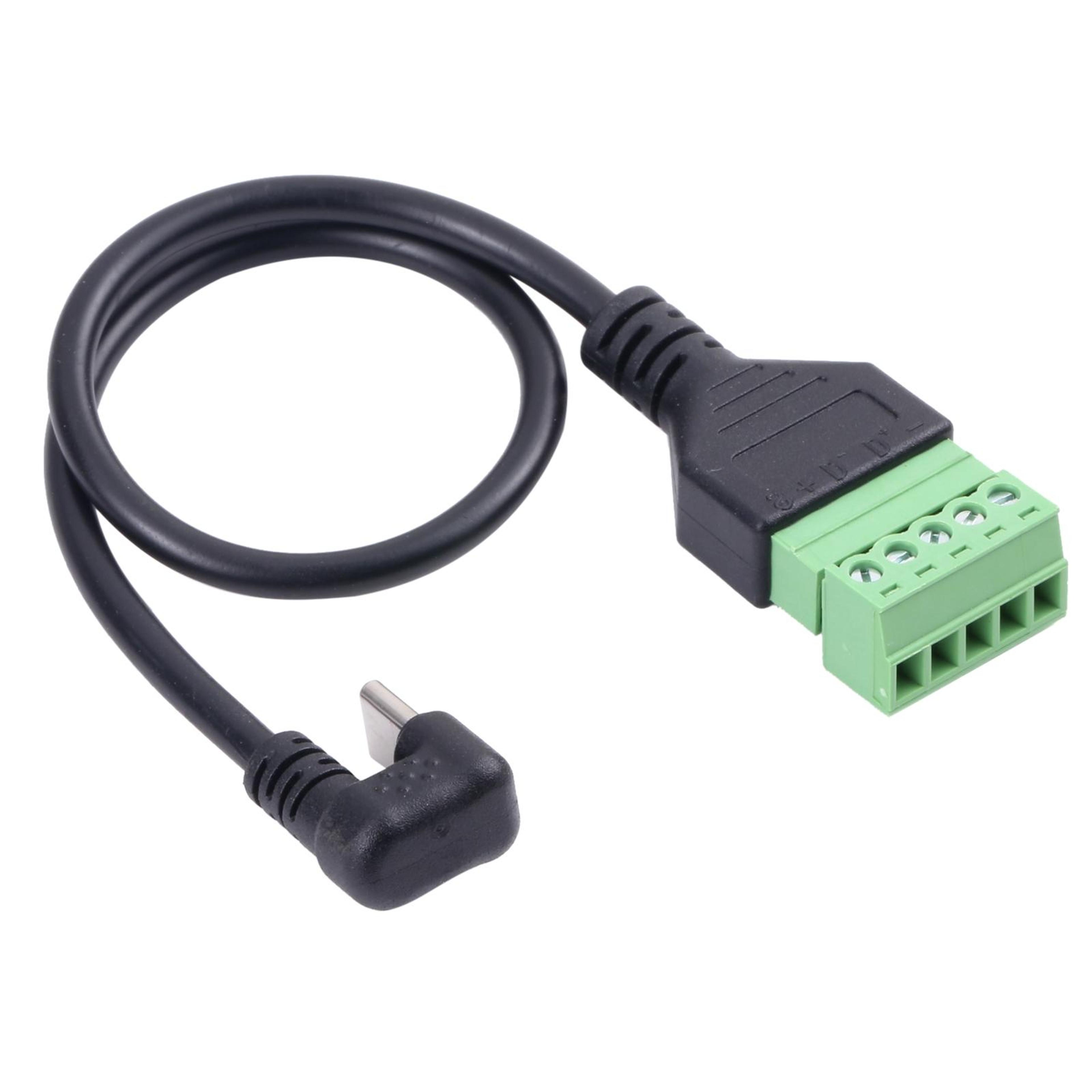 u-shaped usb-c screw terminal adapter cable | solder-free type-c breakout connector