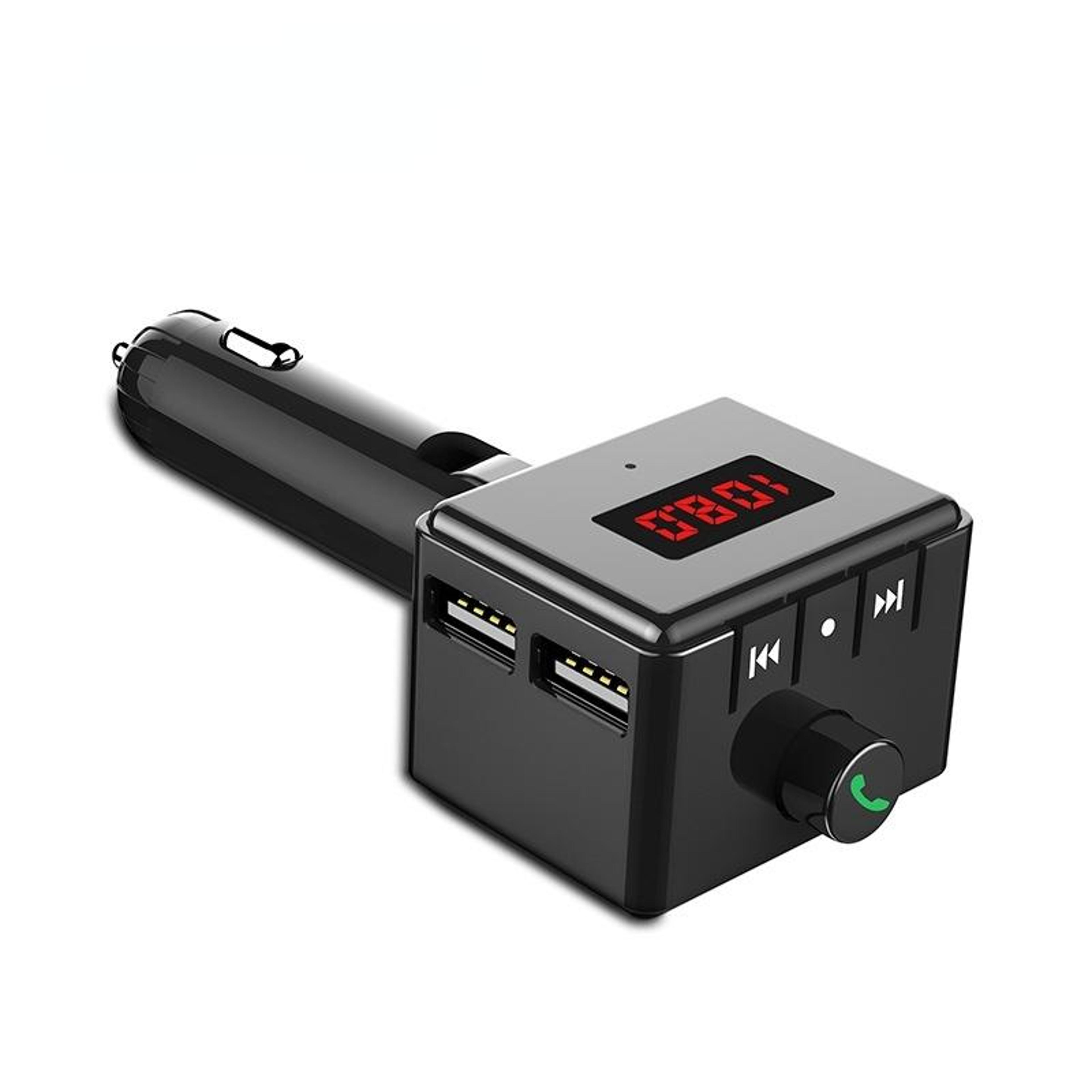 bs6 wireless bluetooth fm transmitter car adapter with aux mp3 player & usb charger