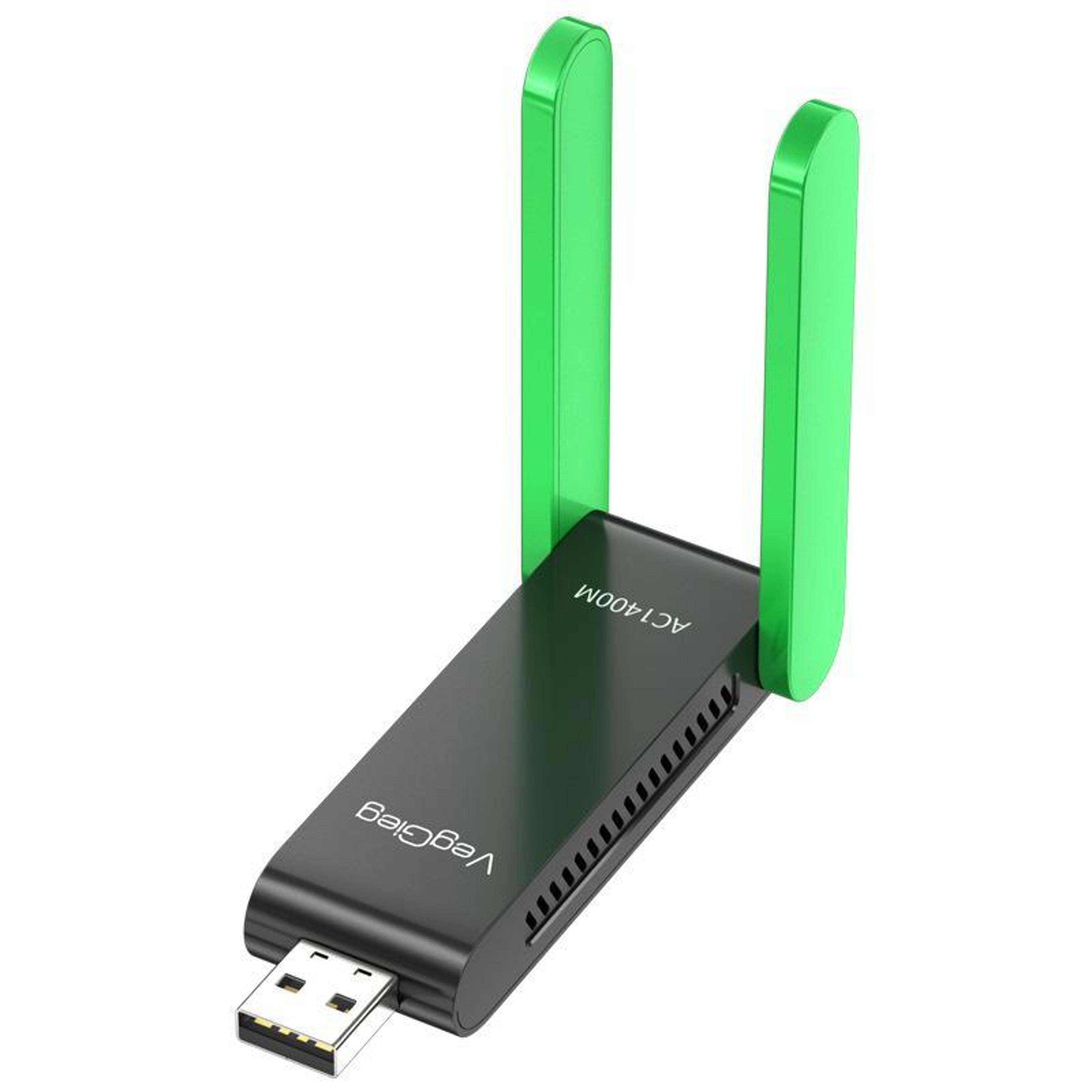 veggieg 1400mbps wifi 6 dual band usb wireless adapter driver-free for pc & laptop