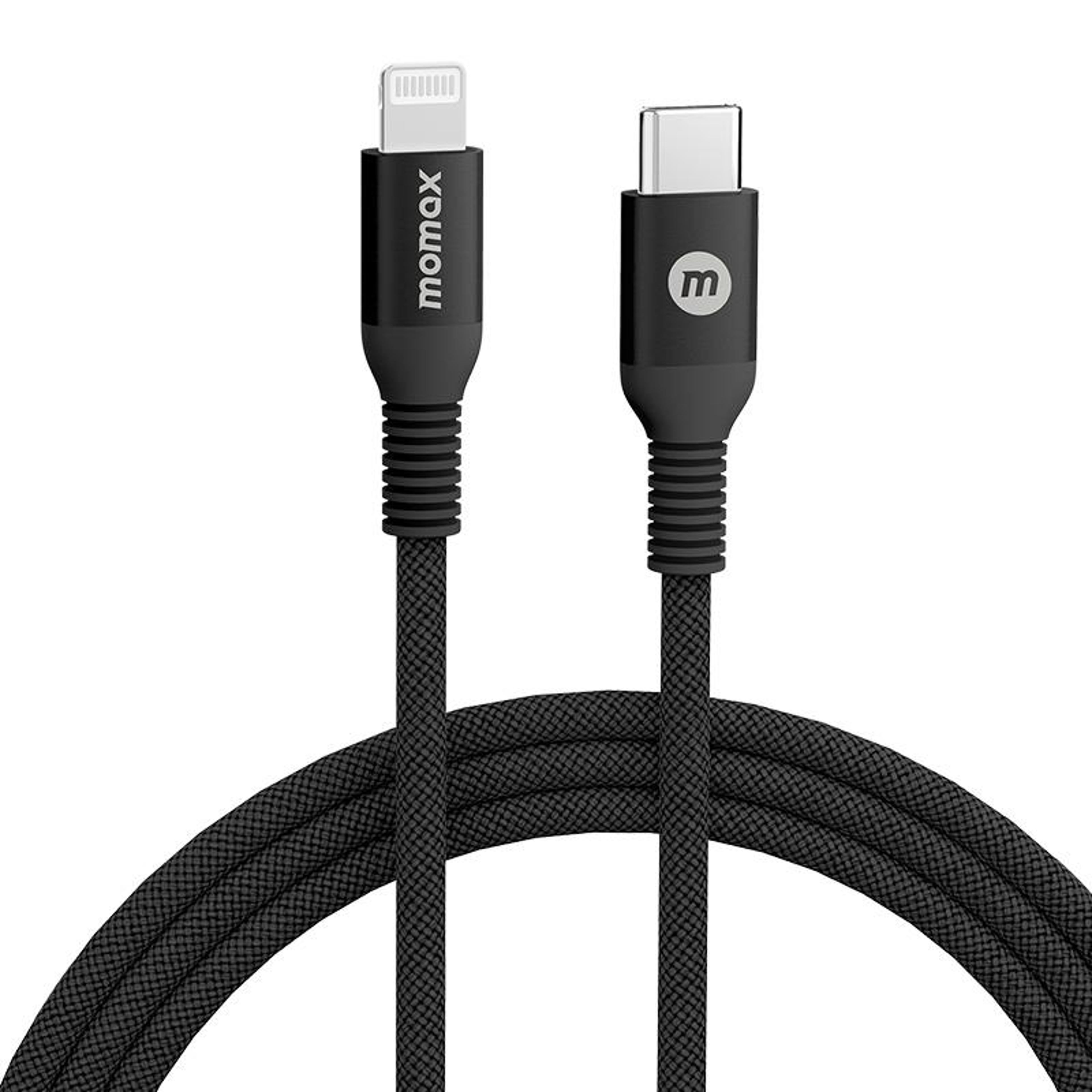 momax dl51d usb-c to lightning pd fast charging braided cable 1.2m