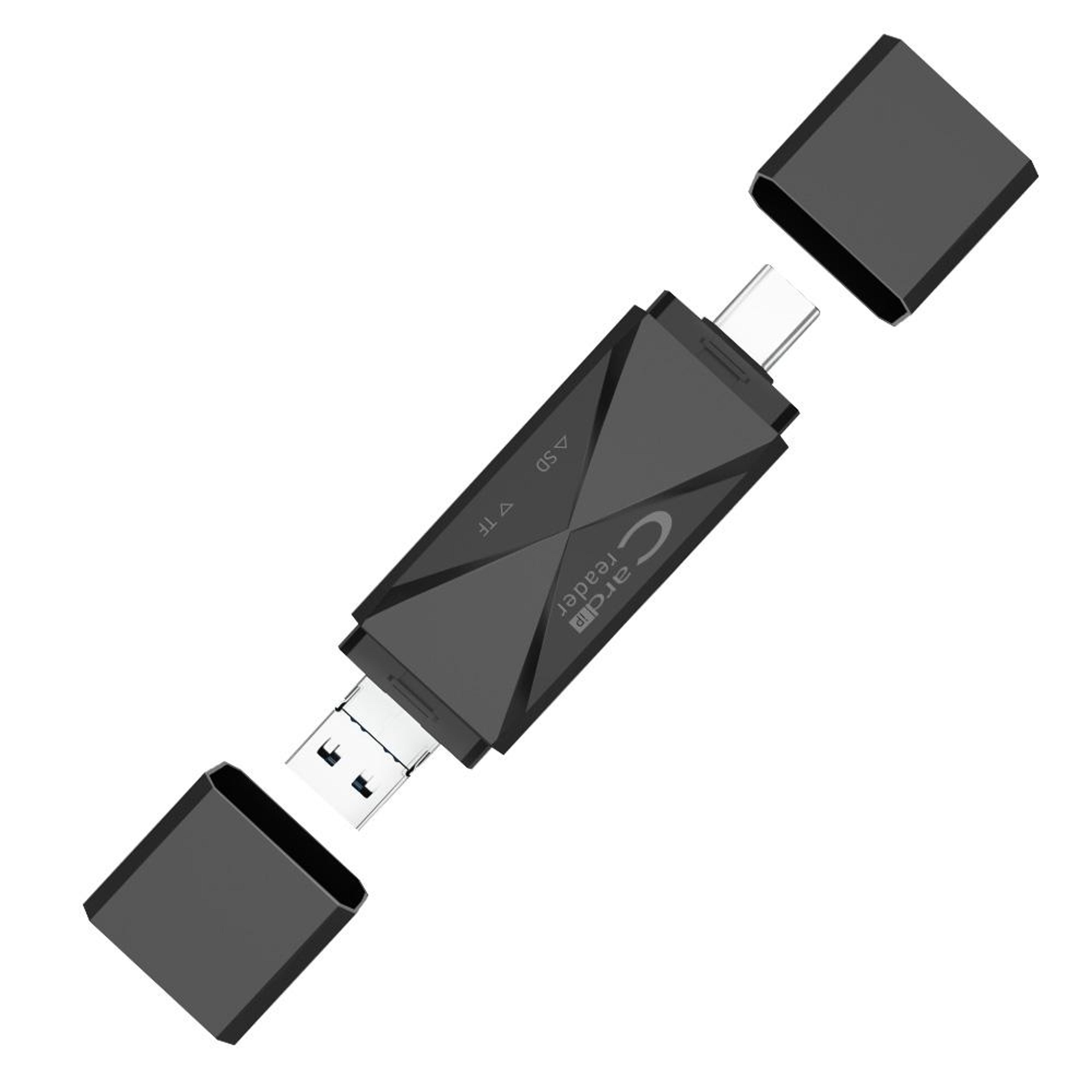 ads-218 3-in-1 usb c sd card reader & lightning memory card adapter
