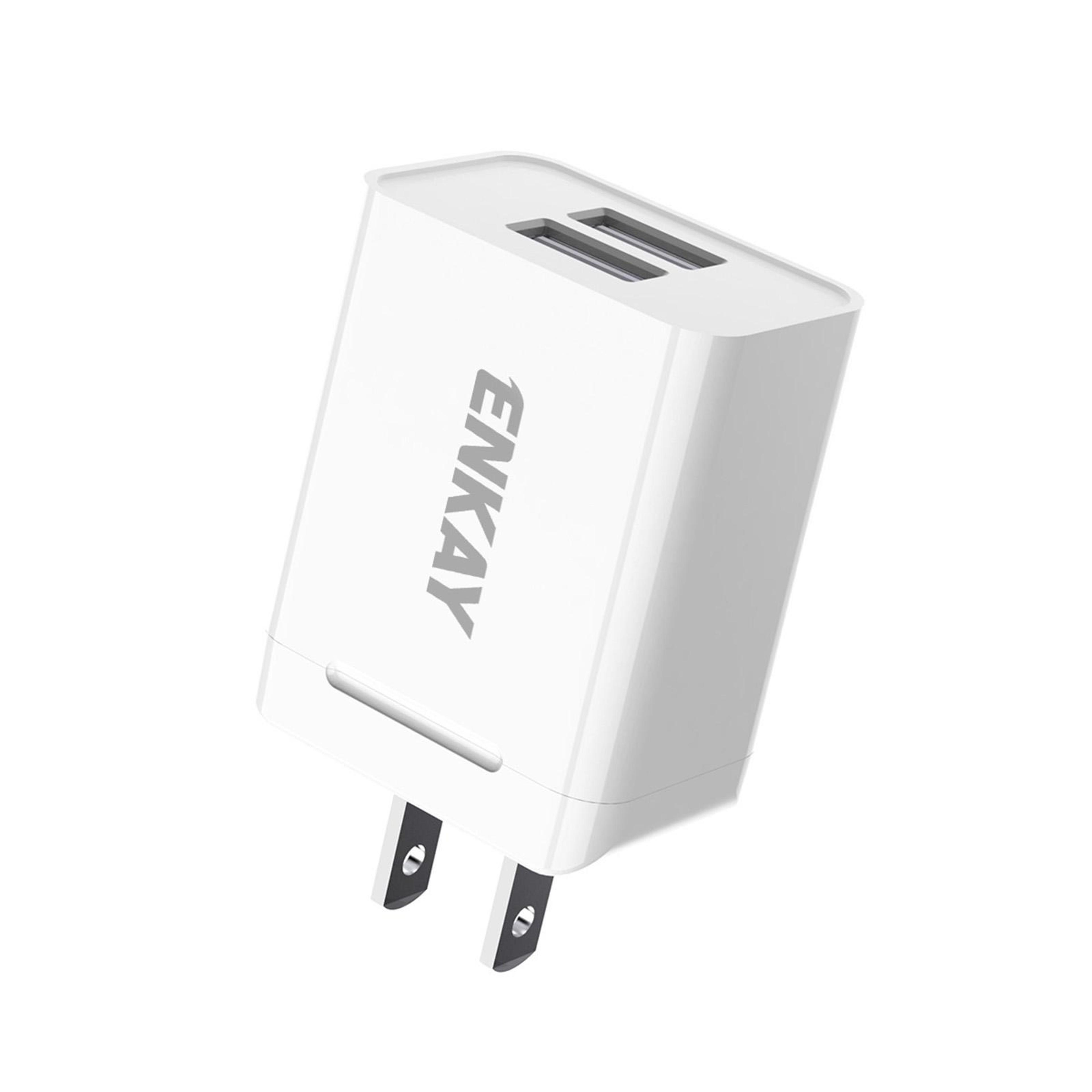 enkay dual usb fast charging travel adapter 2.1a universal wall charger us plug