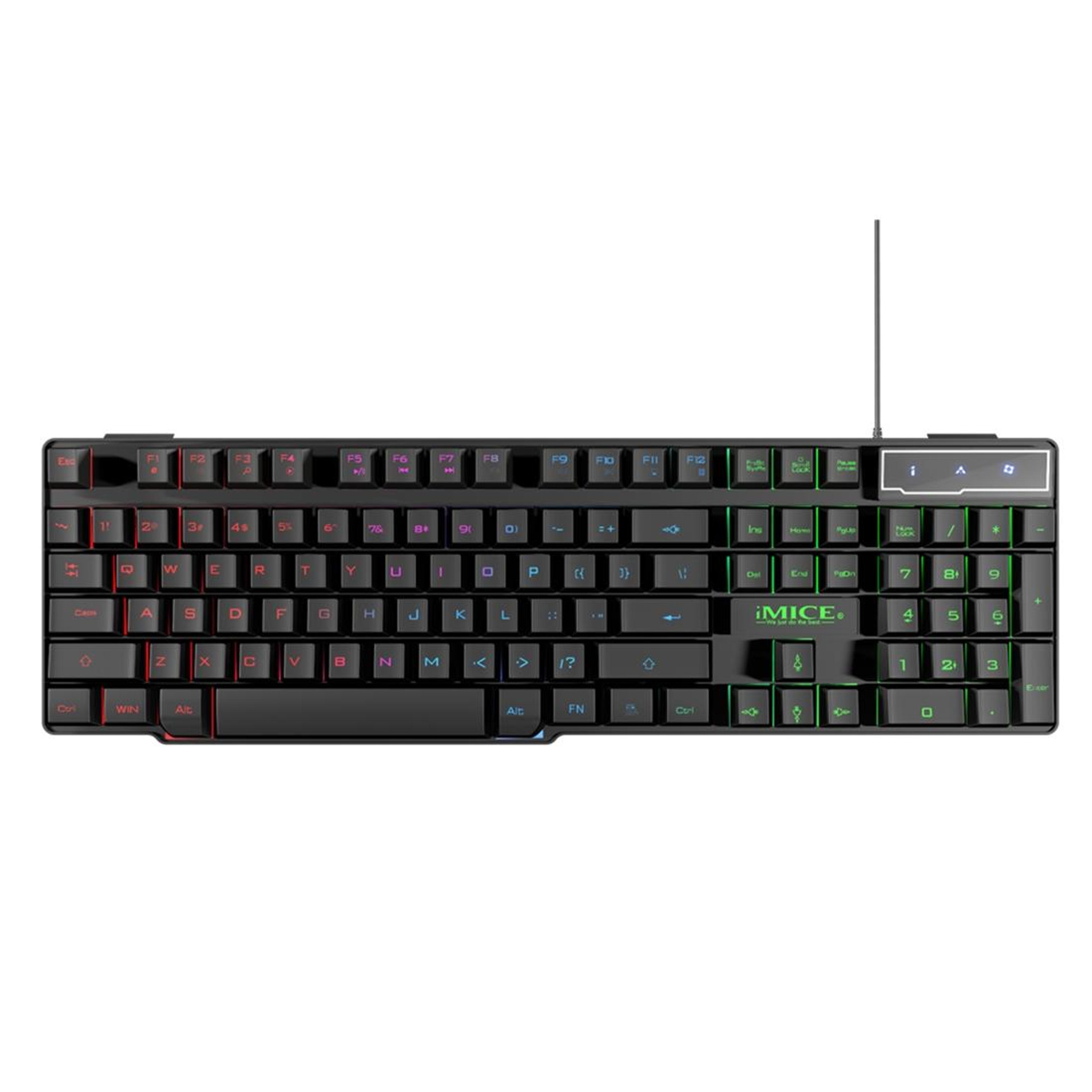 imice ak-600 rgb backlit gaming keyboard with 104 keys, anti-ghosting & floating waterproof keycaps