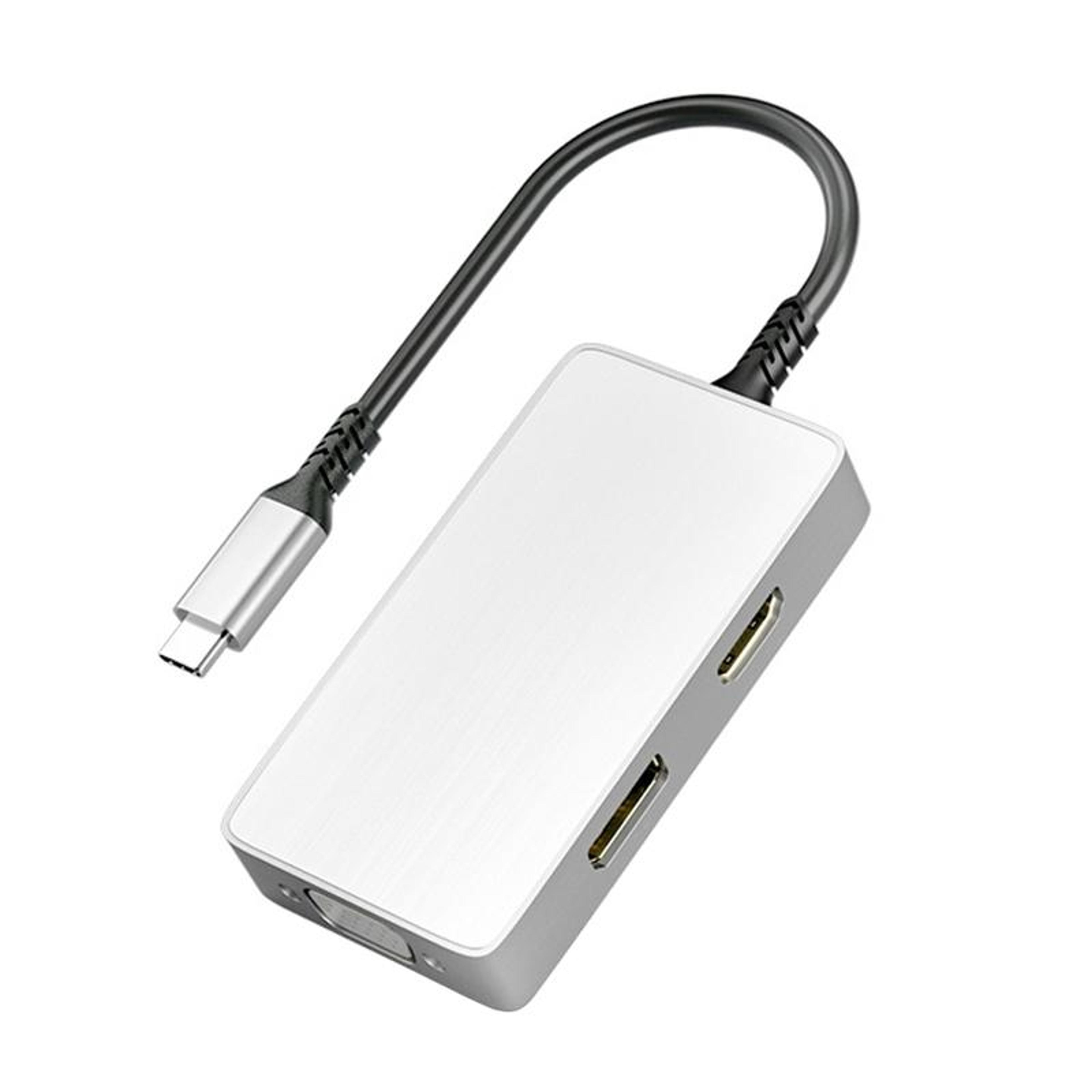ult-unite 5-in-1 usb-c hub adapter with 4k hdmi, displayport, vga, audio & 100w pd charging
