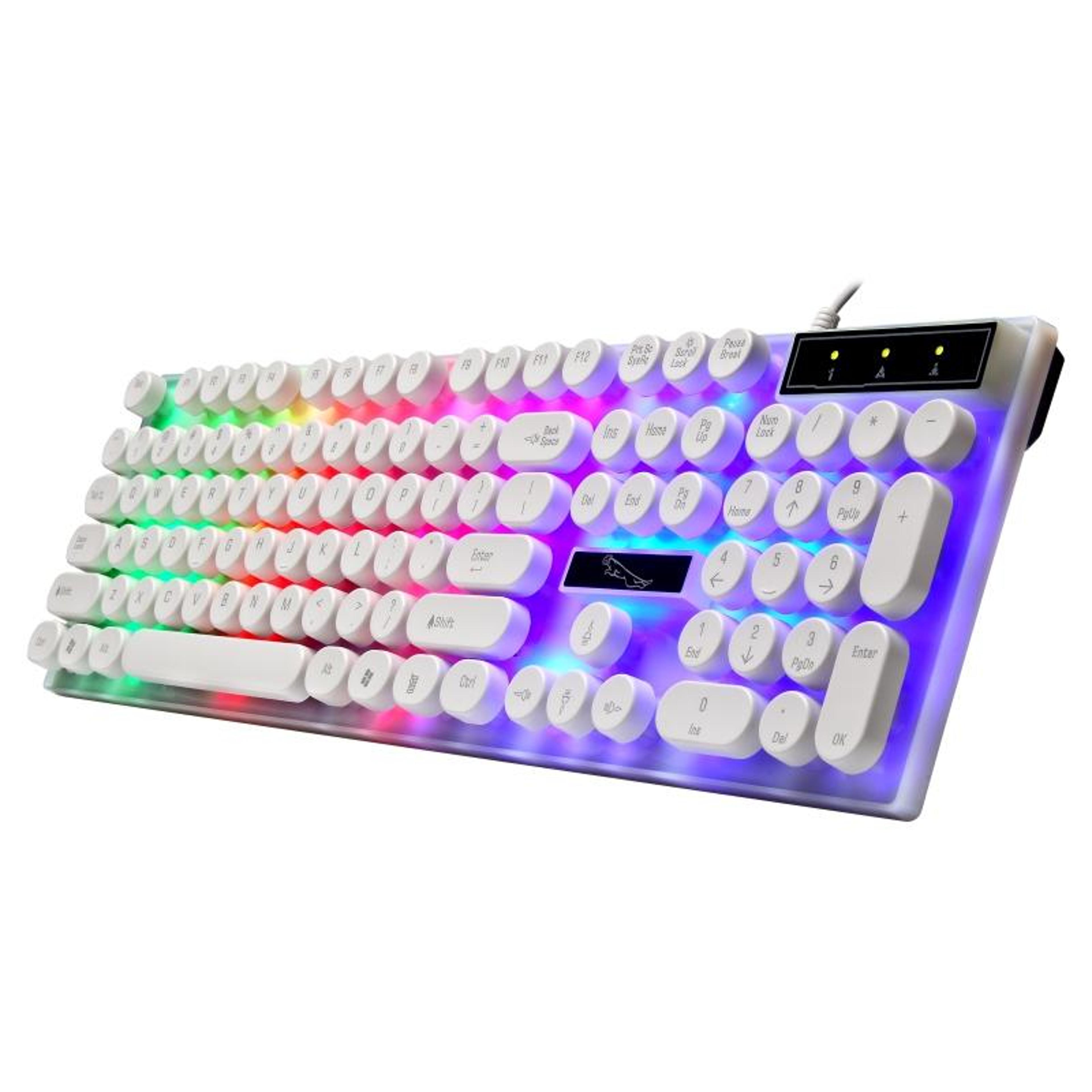 chasing leopard g21 retro round keycap mechanical feel keyboard with colorful backlit keyboard design