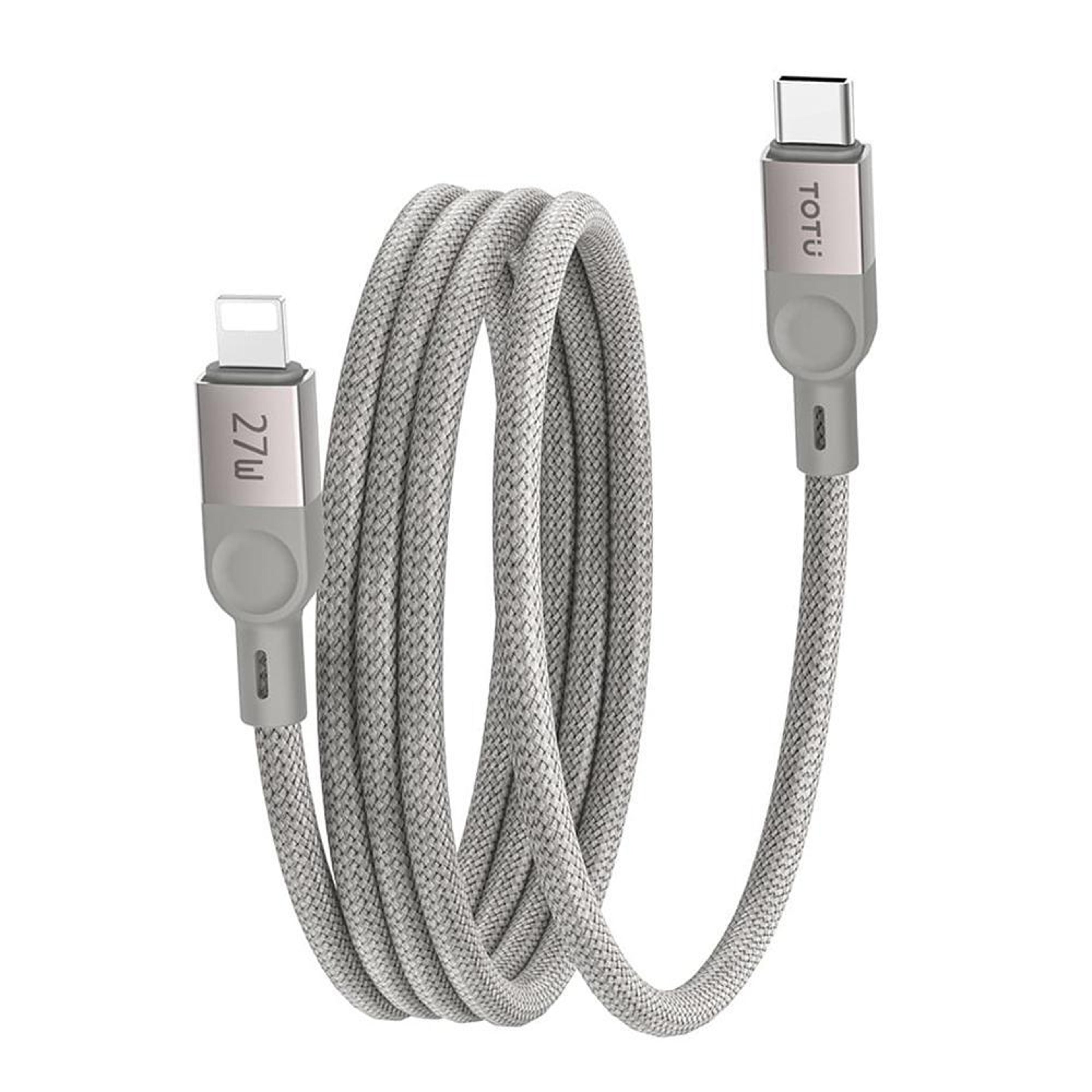 totu 27w magnetic usb-c to lightning fast charging cable 1m braided data sync cable