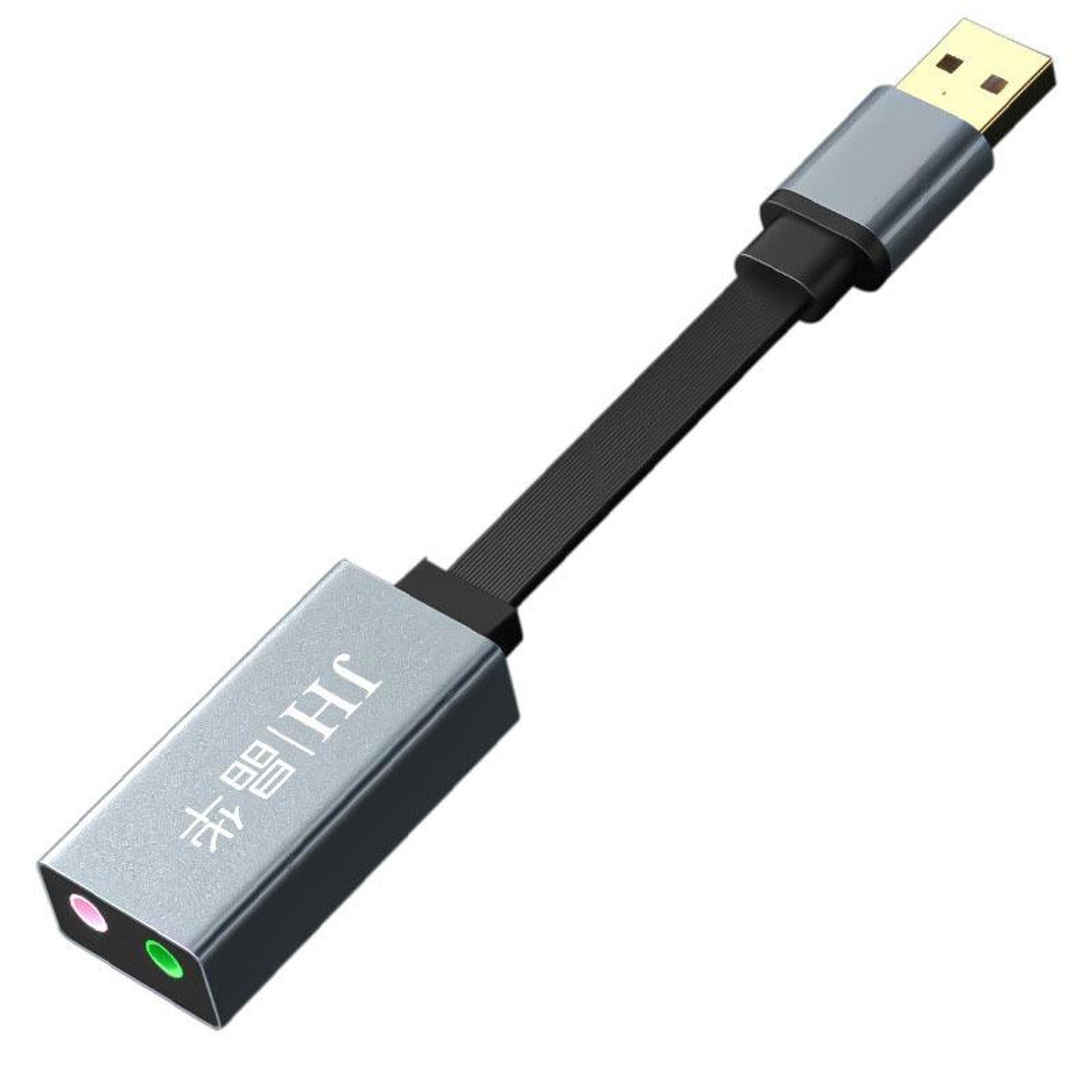 jinghua usb audio adapter sound card with 3.5mm headset & microphone converter for pc, ps5 & switch