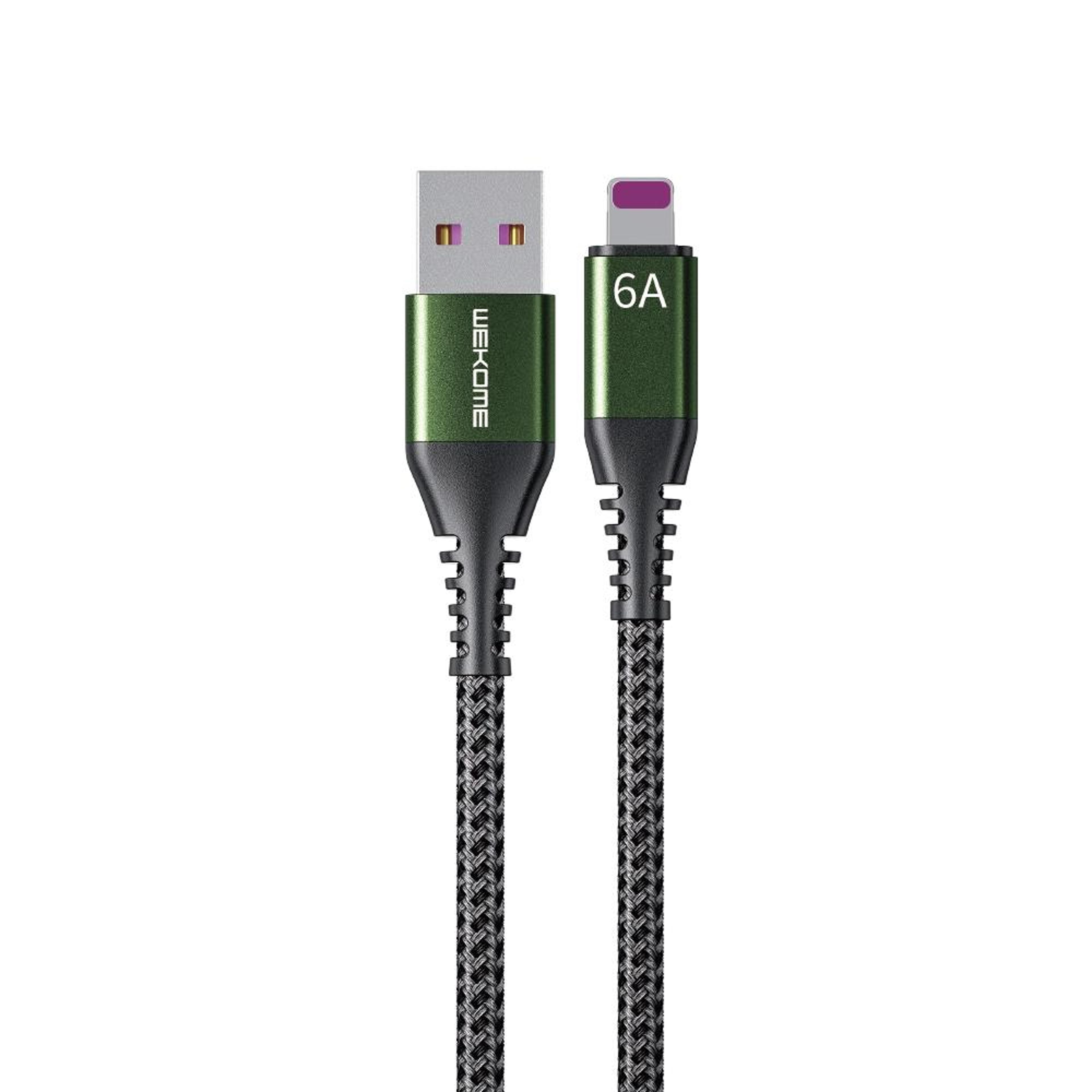 wekome raython 6a fast charging lightning cable 1m braided usb to 8 pin data sync cord